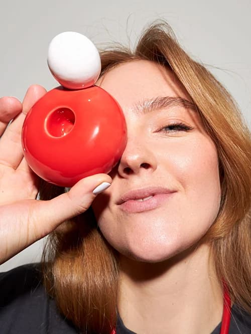 ПОДСВЕЧНИК БУБЛИК + ШАРИК Красный