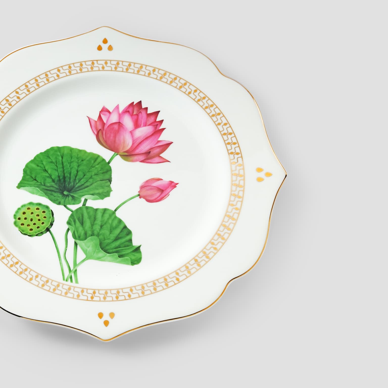 Набор из 2 фигурных блюд Farforite «Лотос и рододендрон / Ботаника / Botanicum» 28 см в подарочной коробке ракурс 4