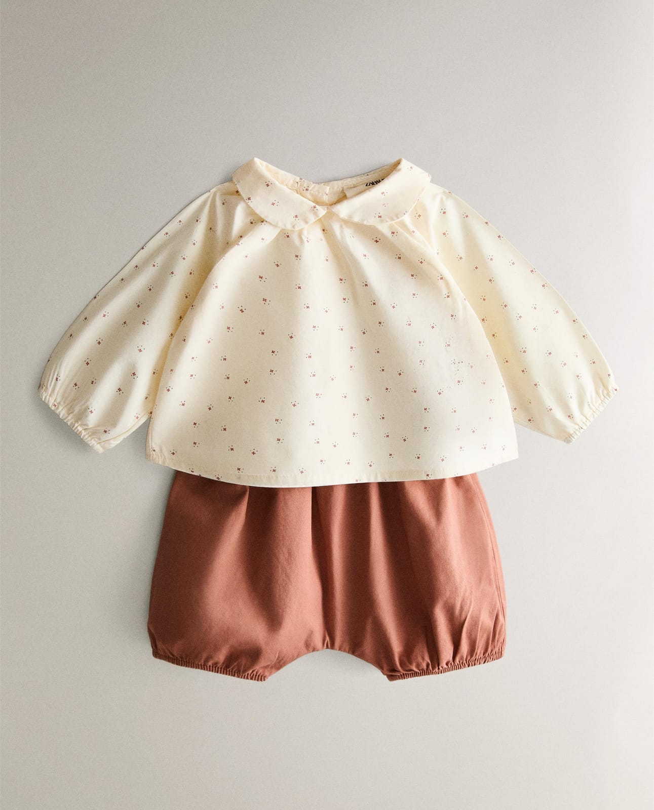 Шорты для малышей ZARA HOME 4602/584/687 - хлопковые с эластичным поясом, 6-9 месяцев (74 см), цвет розовый ракурс 2