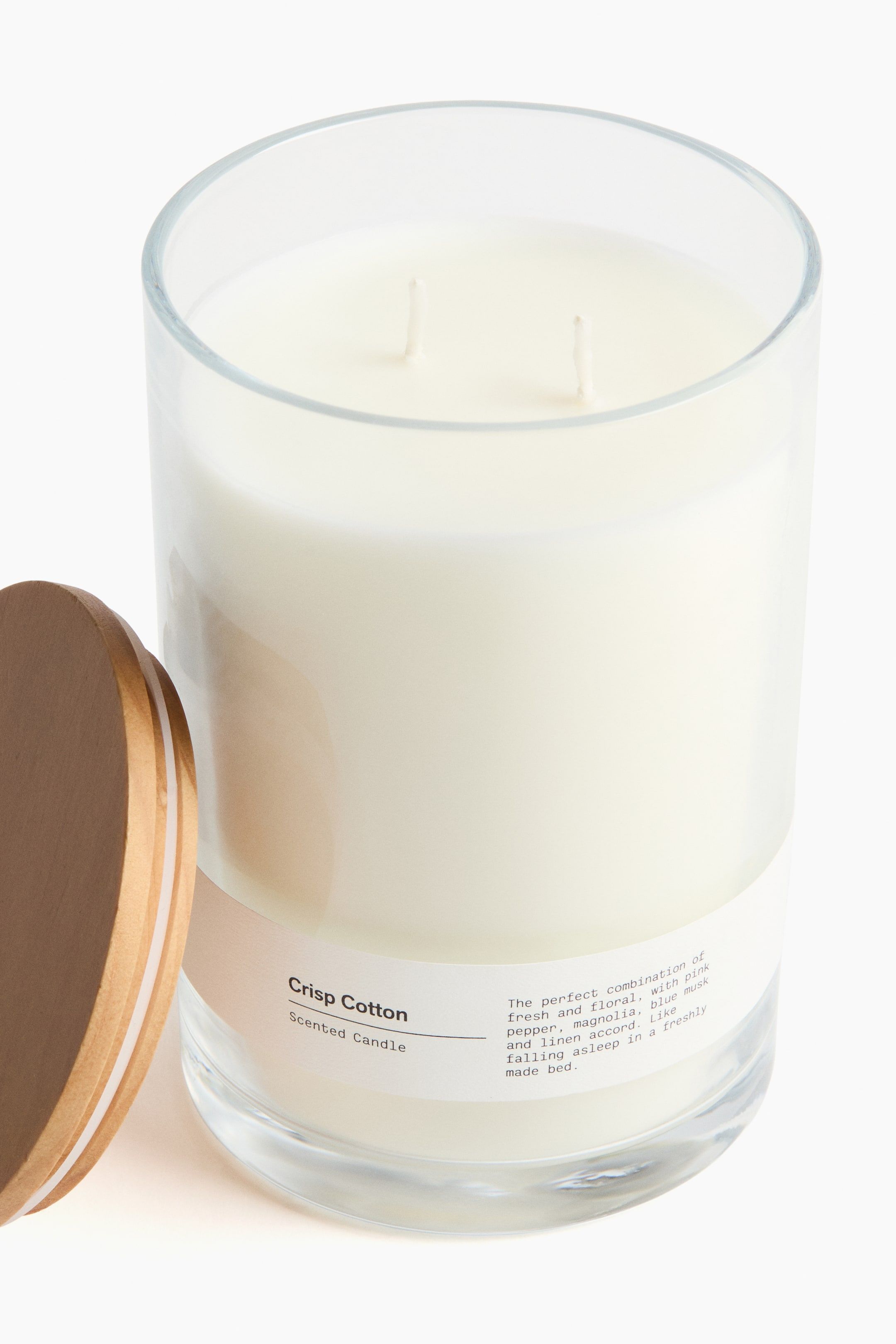 Ароматическая свеча с двумя фитилями H&M Запах Crisp Cotton 8,5х15 см ракурс 4