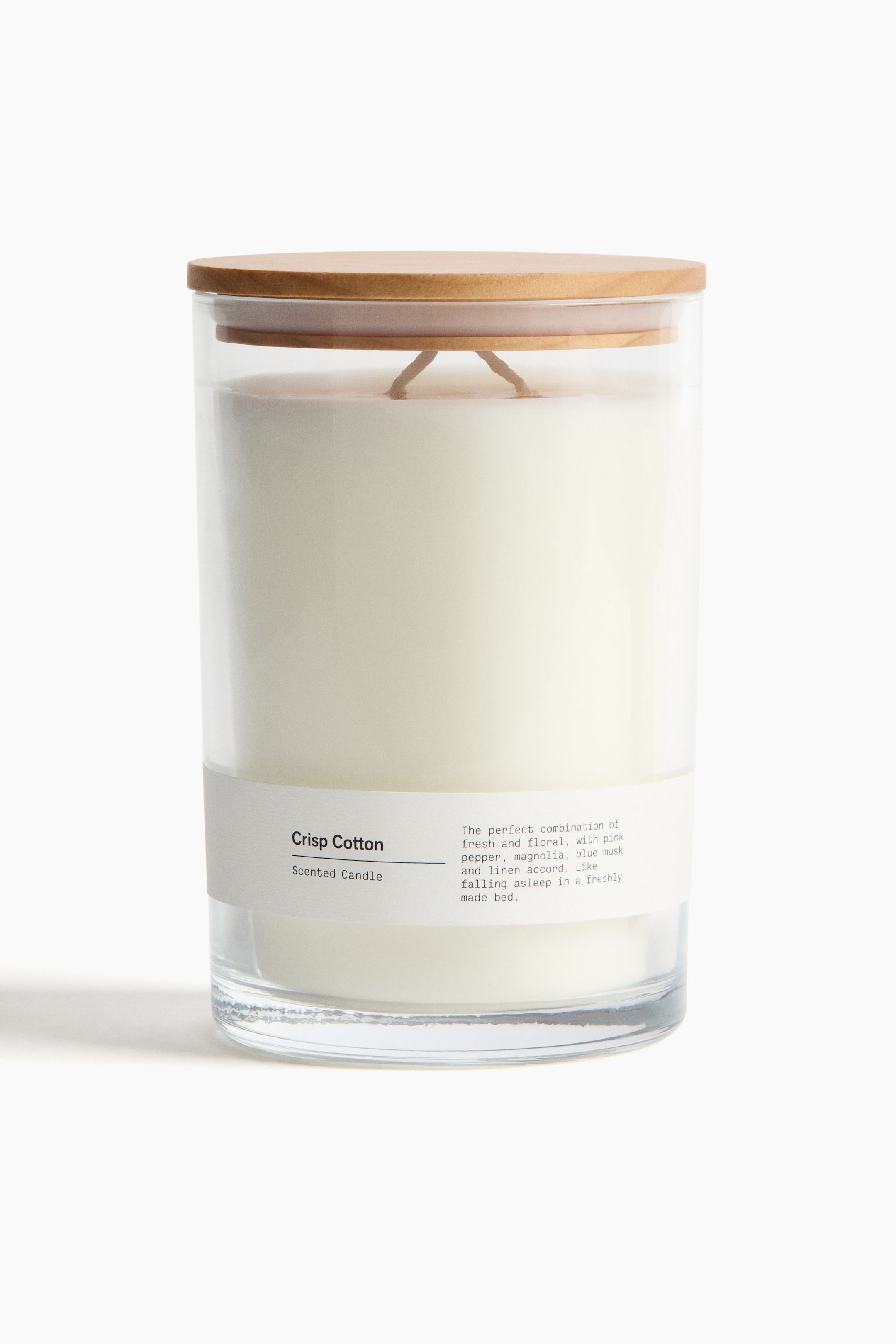 Ароматическая свеча с двумя фитилями H&M Запах Crisp Cotton 8,5х15 см ракурс 2
