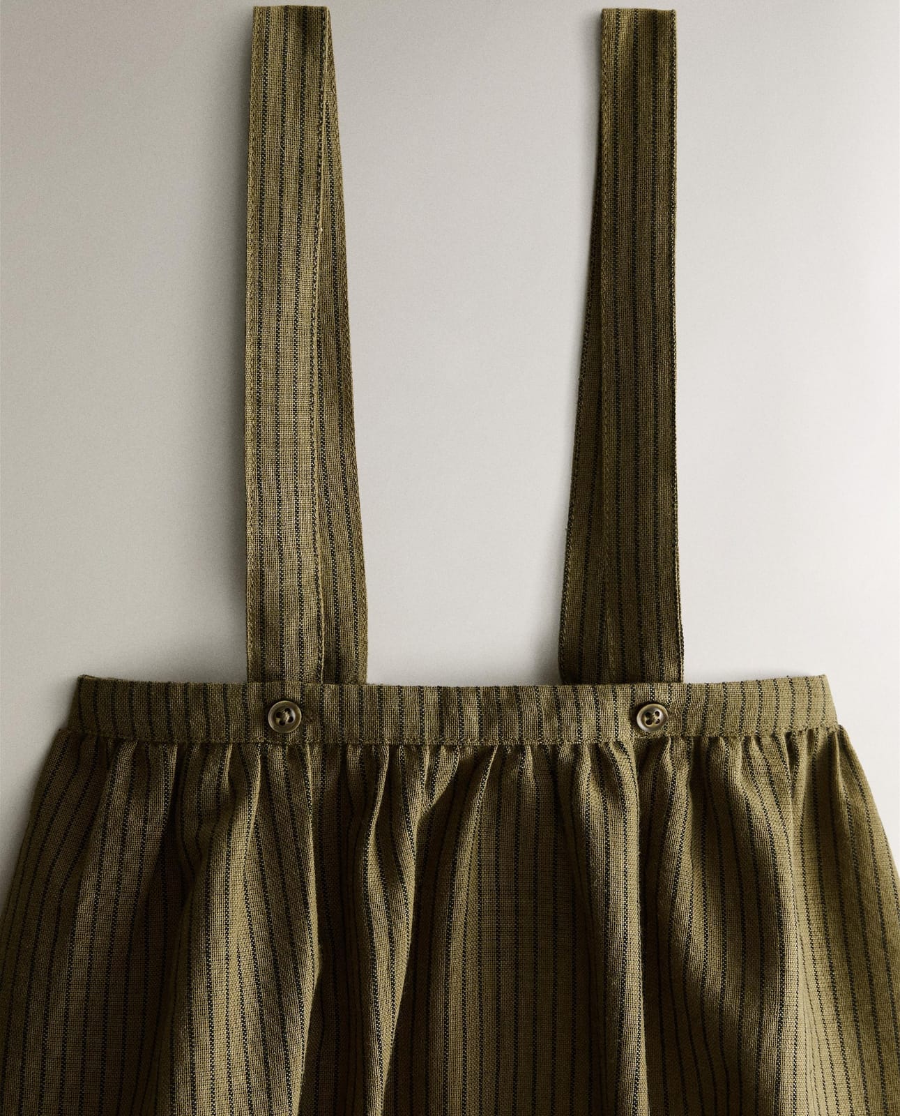 Комбинезон для малышей ZARA HOME 9689/584/500 - из хлопка в полоску на подтяжках, 6-9 месяцев (74 см), цвет зеленый