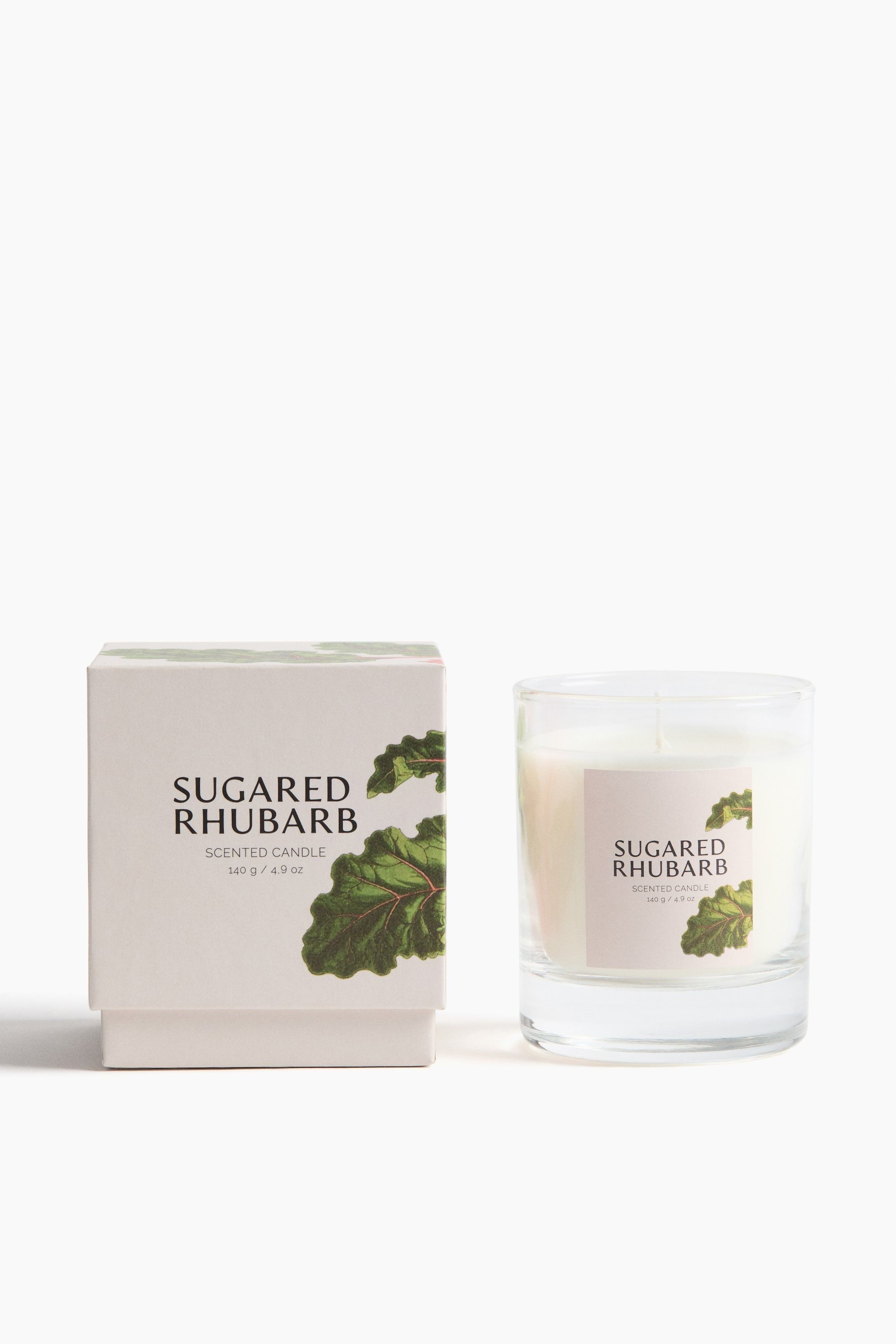 Ароматическая свеча в стеклянном контейнере H&M Запах Sugared Rhubarb 8,5х7 см ракурс 2