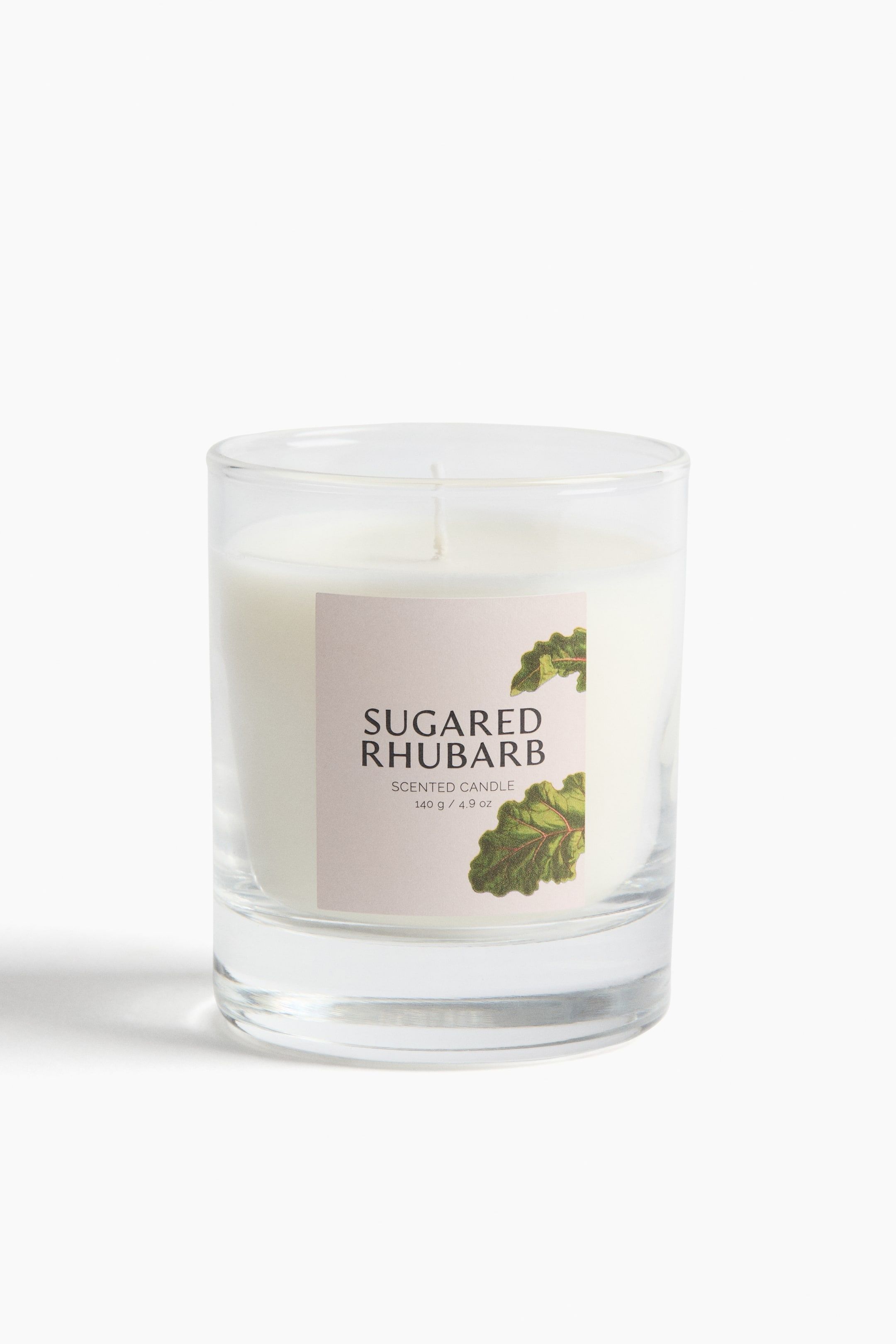 Ароматическая свеча в стеклянном контейнере H&M Запах Sugared Rhubarb 8,5х7 см ракурс 3