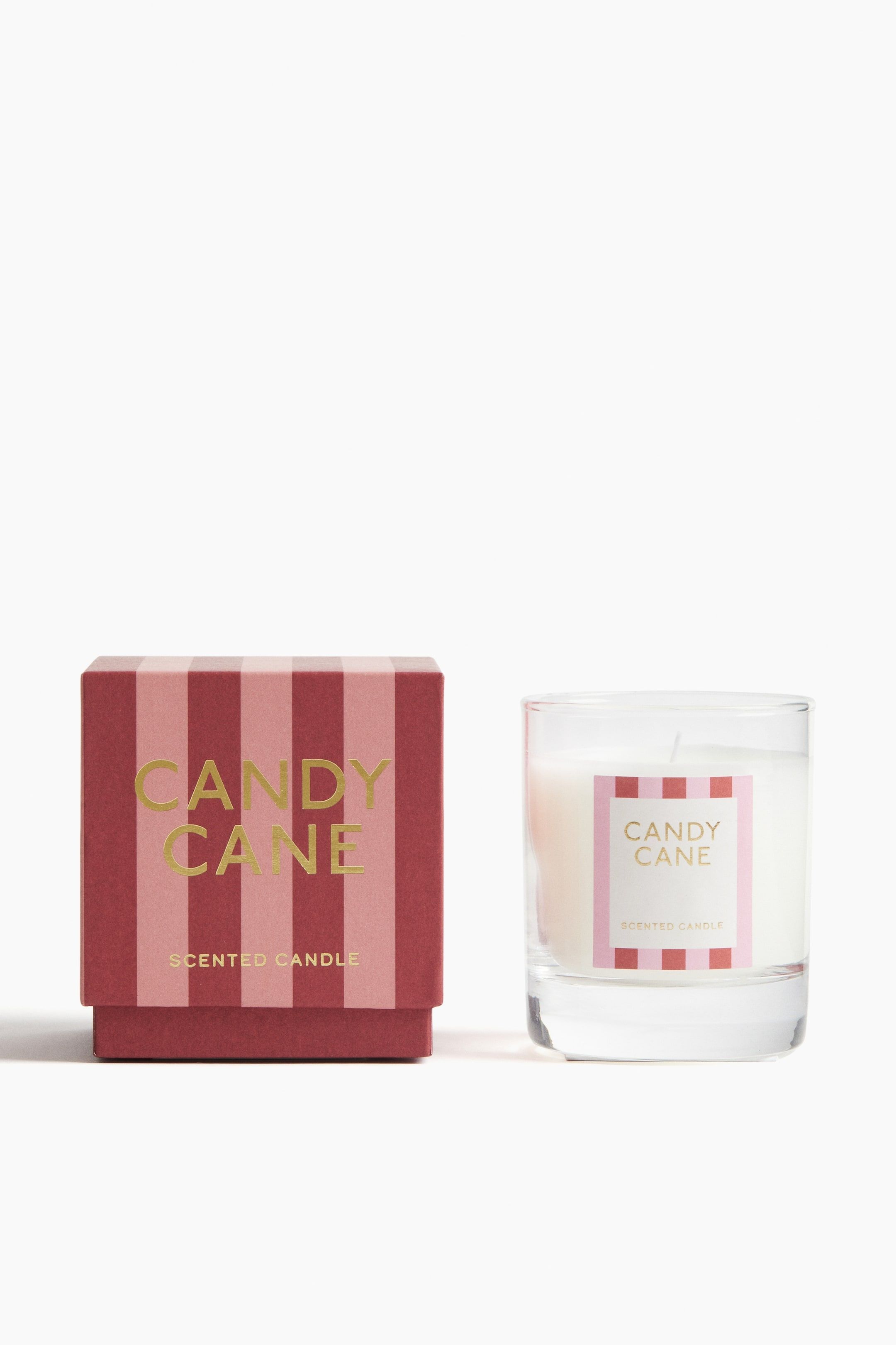 Ароматическая свеча в стеклянном контейнере H&M Запах Candy Cane 8,5х7 см ракурс 2