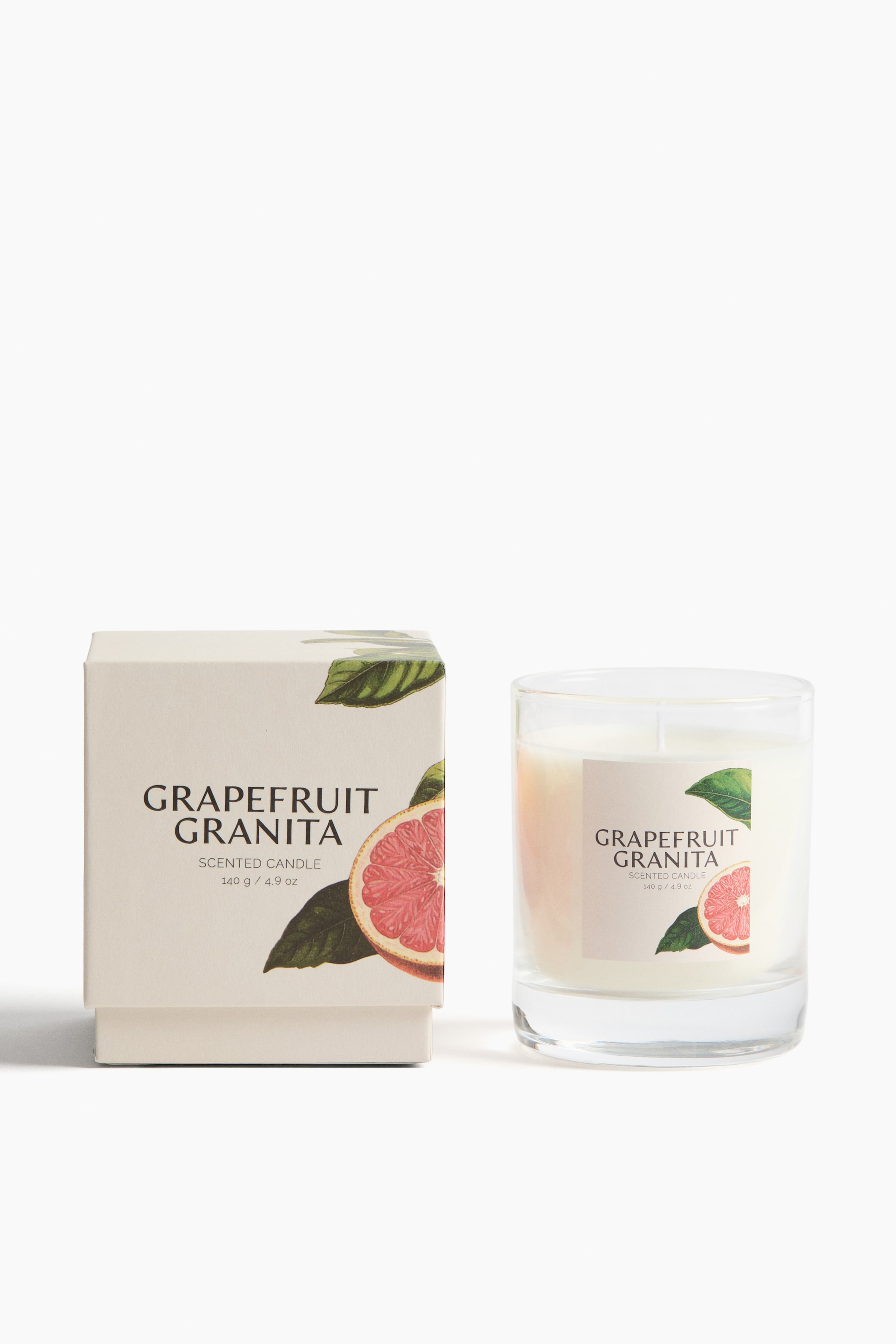 Ароматическая свеча в стеклянном контейнере H&M Запах Grapefruit Granita 8,5х7 см ракурс 4
