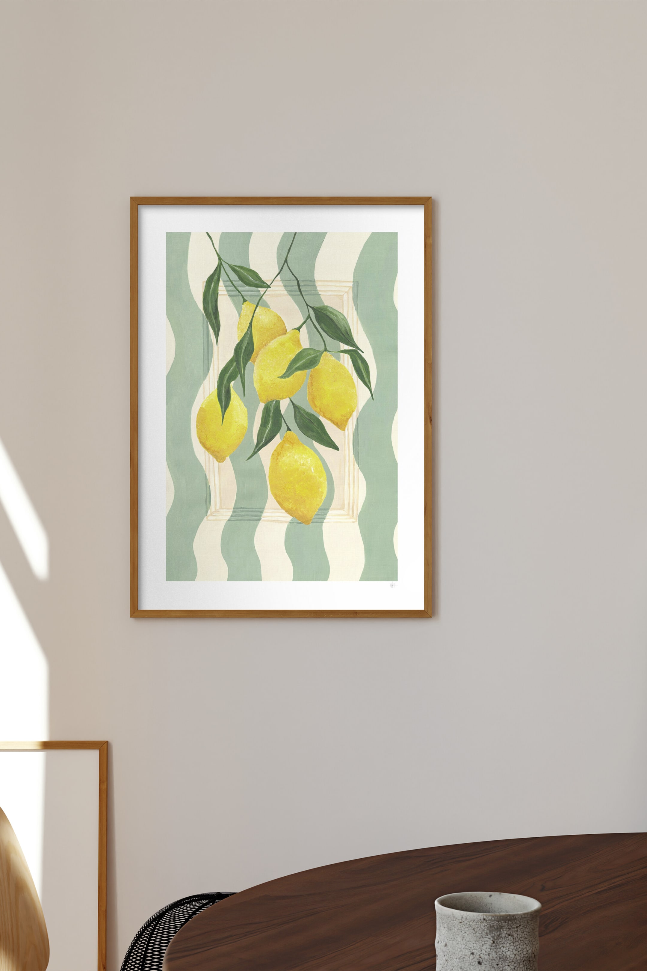 Плакат H&M 50х70 см Violets Print House - Striped Lemons Цвет: Разноцветный