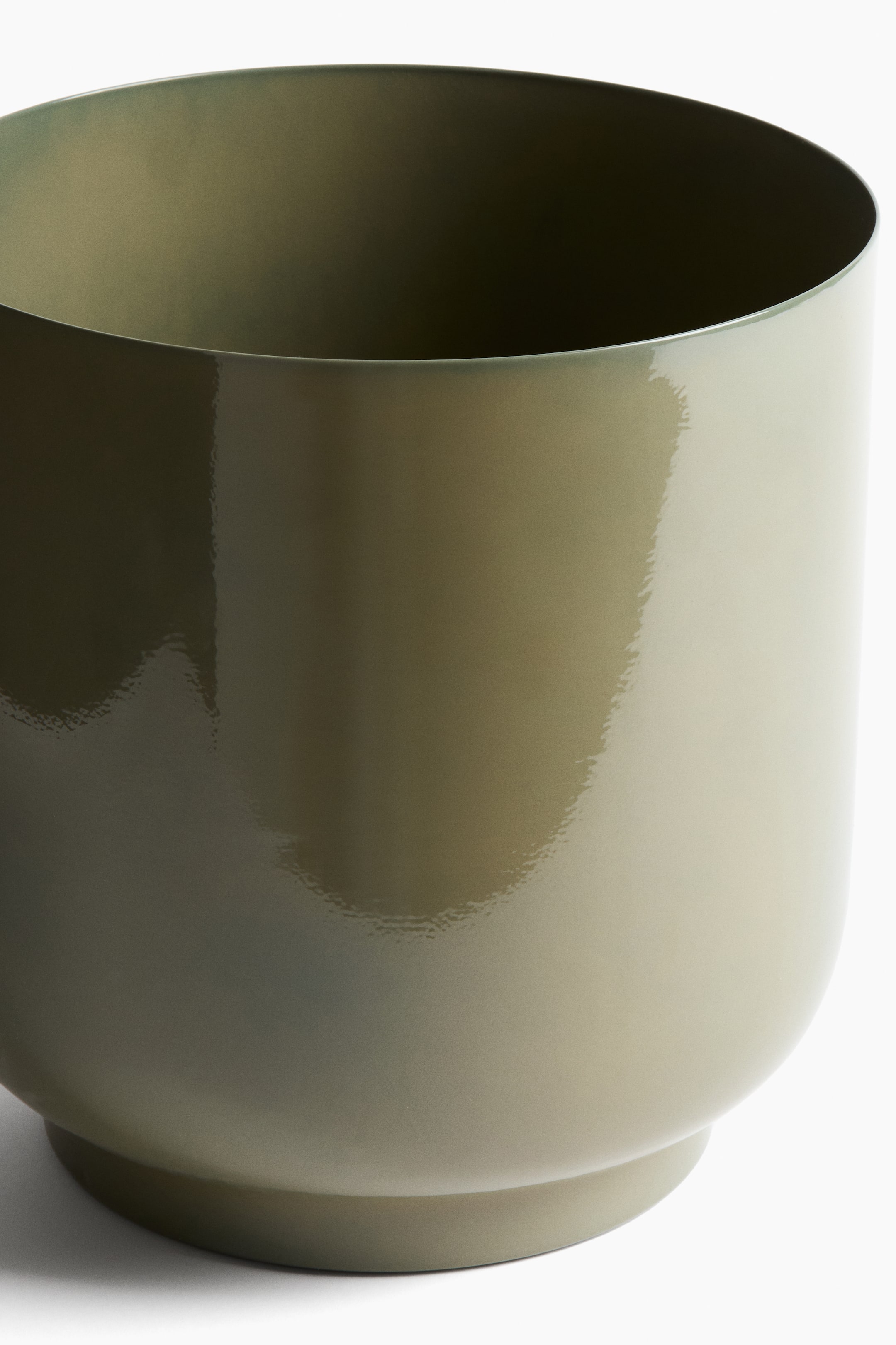 Очень большая металлическая крышка для цветочного горшка H&M Цвет: Хаки зеленый 30х31 см