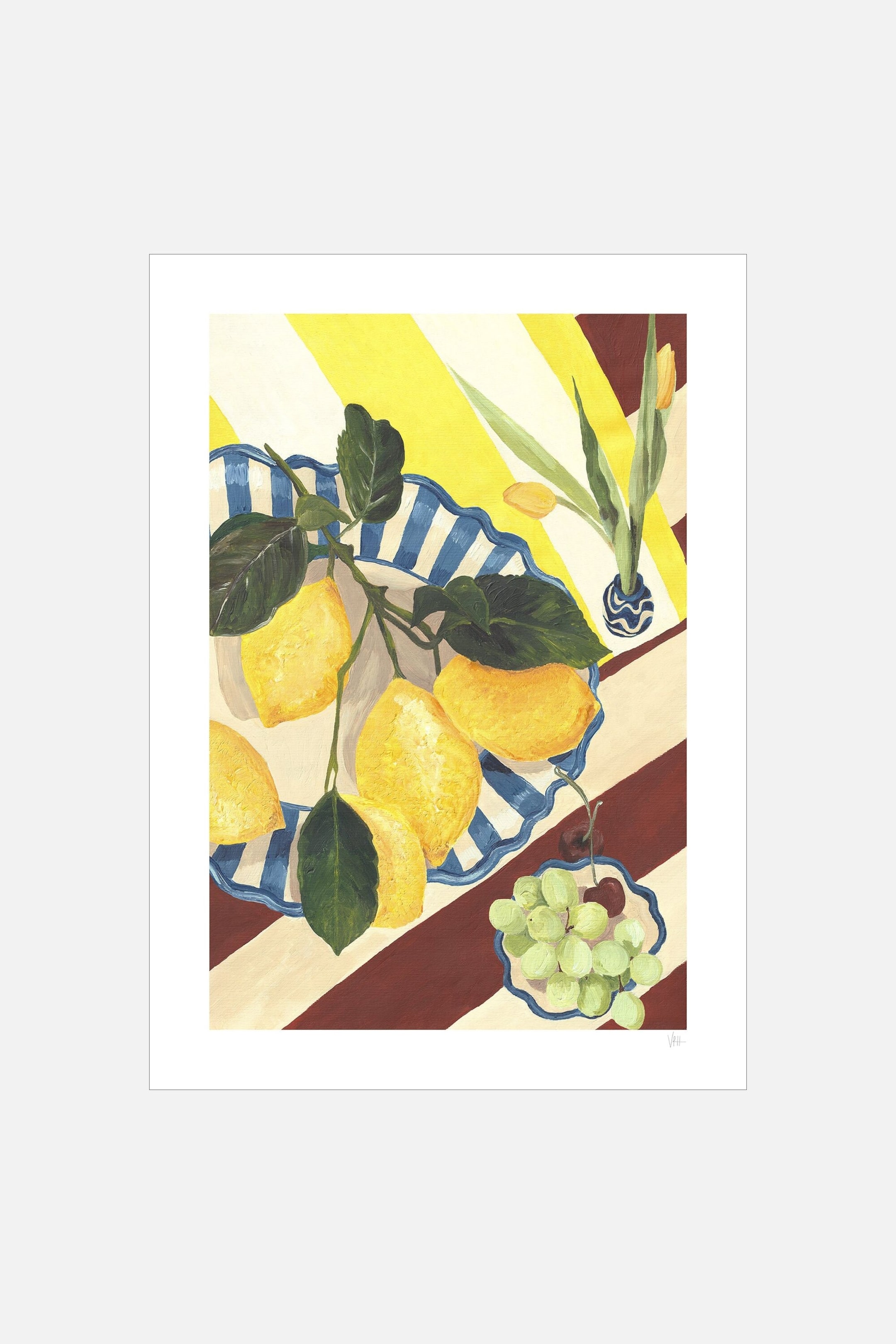 Плакат H&M 30X40 см Violets Print House - Lemons And Grapes Цвет: Разноцветный ракурс 2