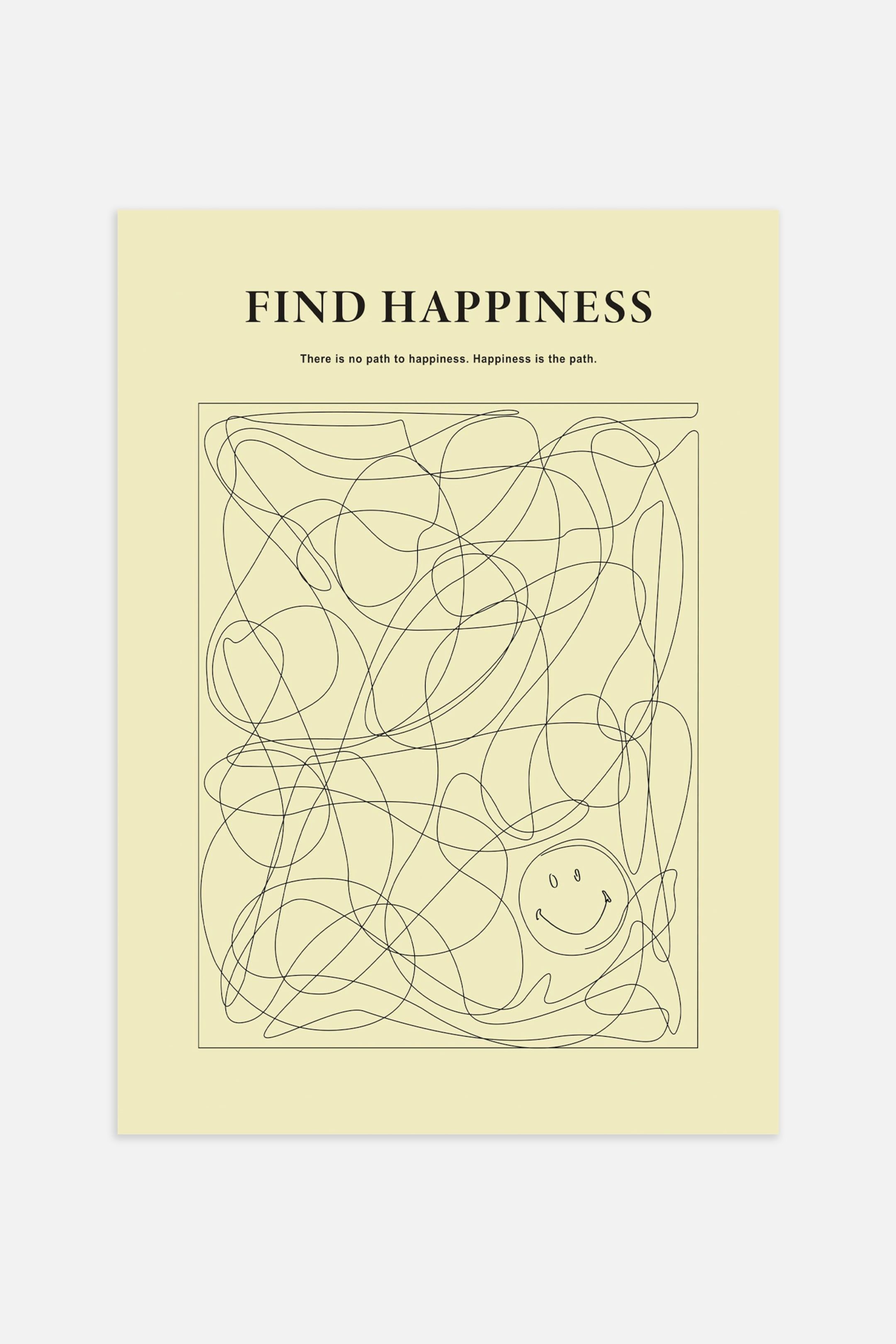 Плакат H&M 50х70 см Smiley Find Happiness ракурс 2