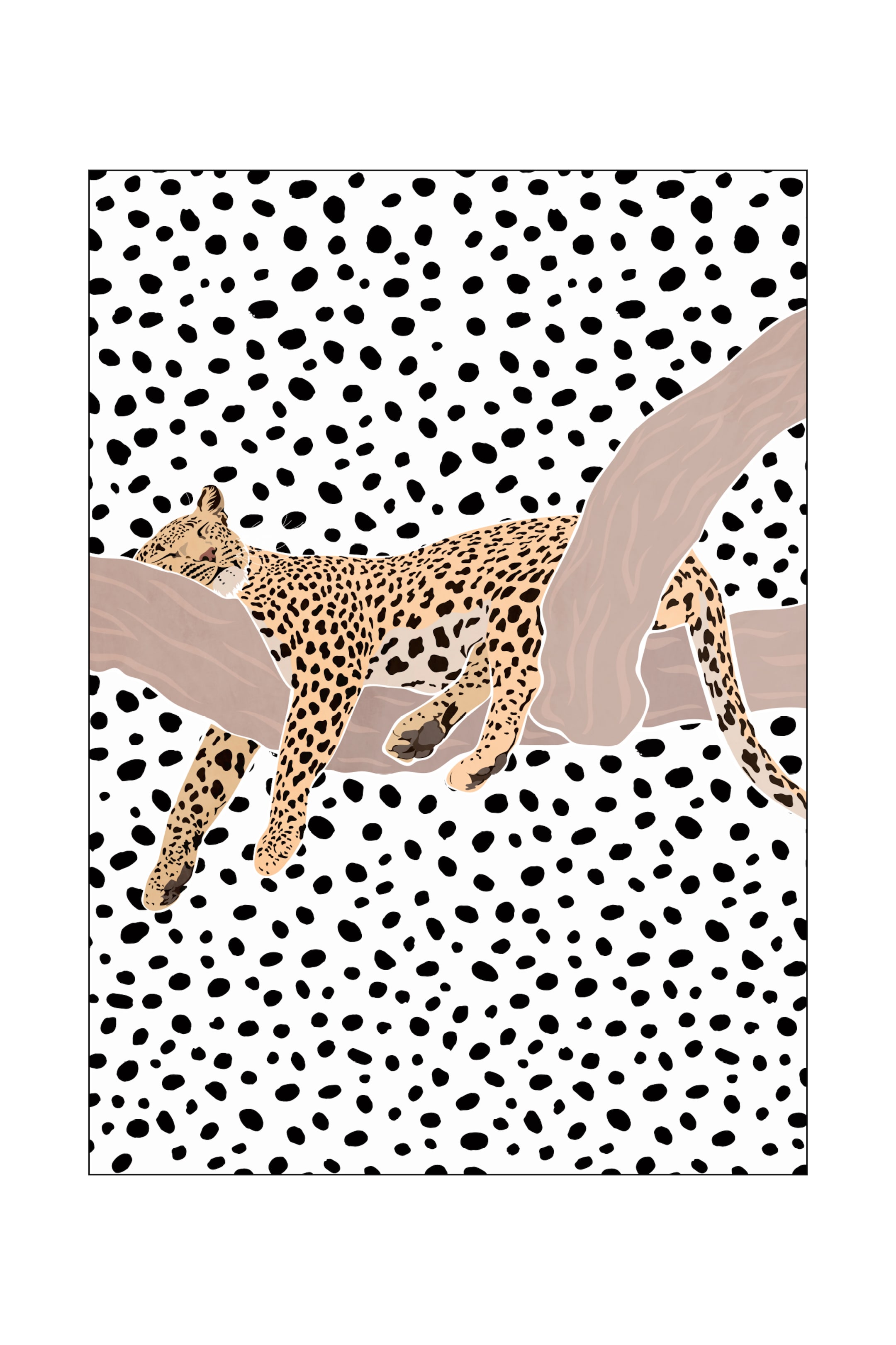 Плакат H&M 50х70 см Цвет: Sarah Manovski - Leopard Sleeping Polkadots ракурс 2