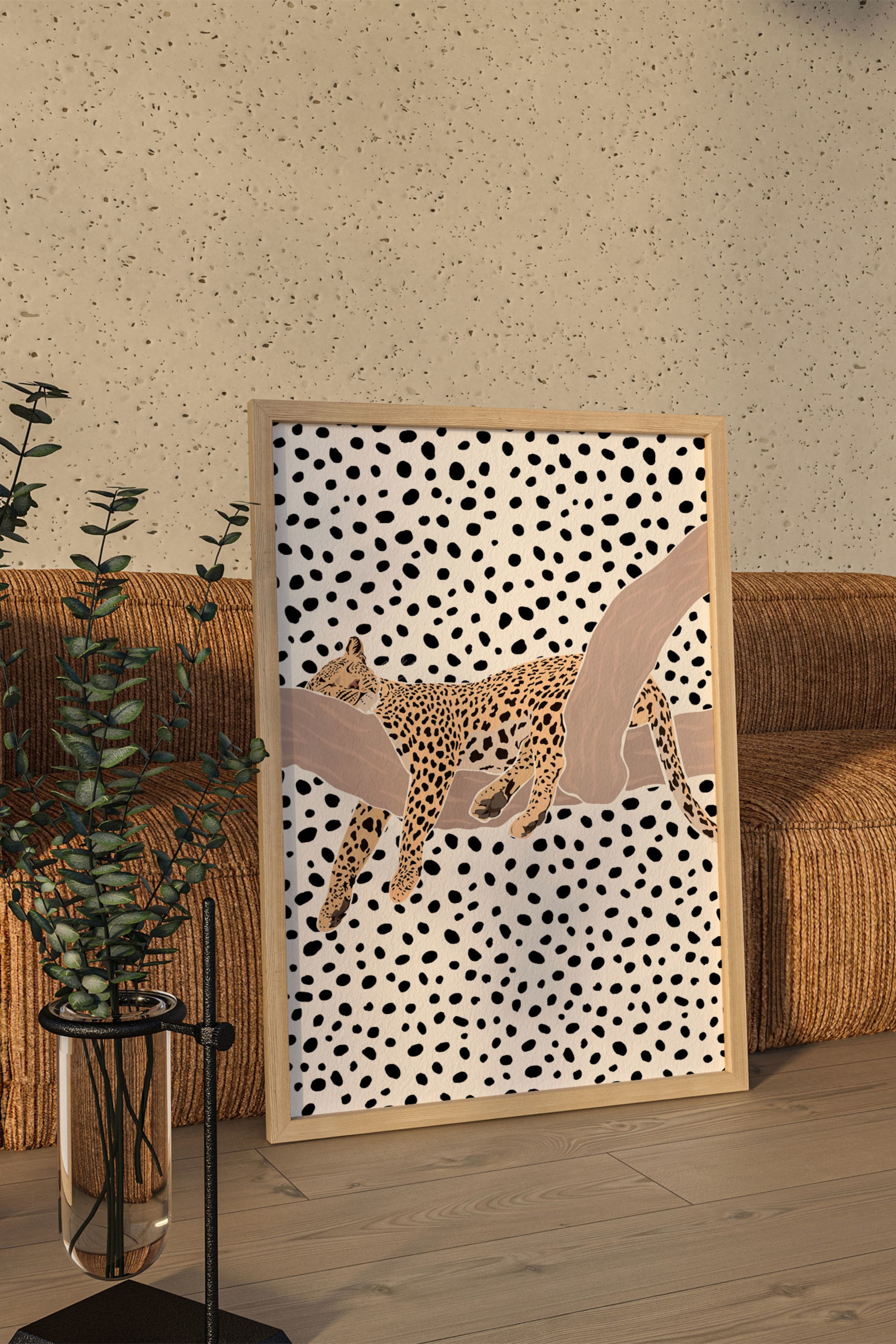 Плакат H&M 50х70 см Цвет: Sarah Manovski - Leopard Sleeping Polkadots ракурс 3