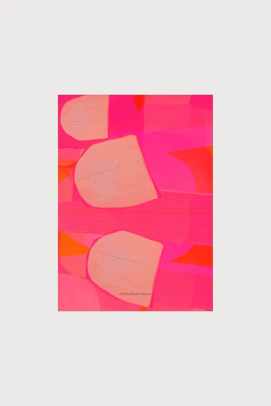 Плакат H&M 50X70 см Розовый Fomu Illustrations - Papercollage, Pink ракурс 2