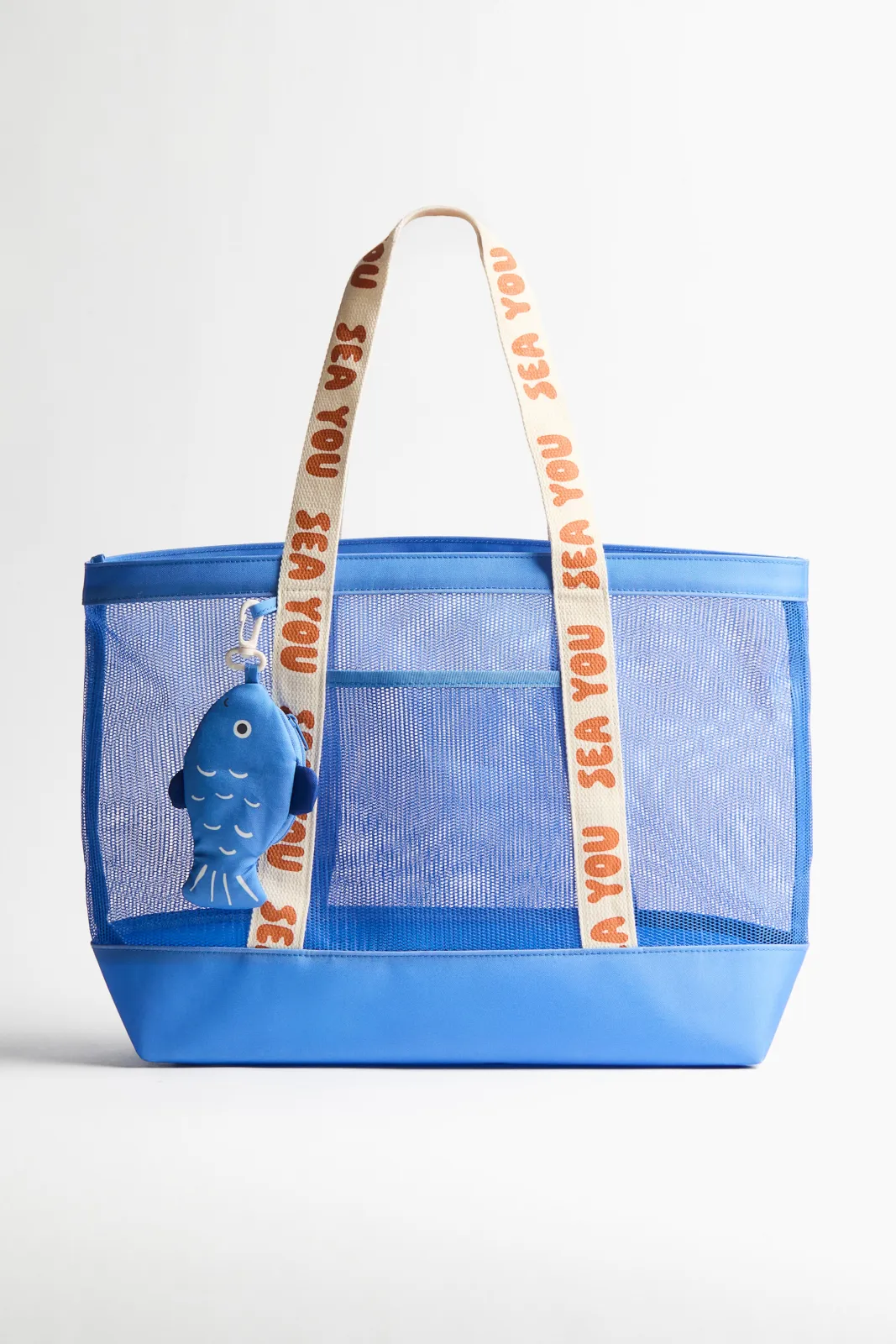 Сетчатая пляжная сумка H&M Цвет Синий 14x33x40 см ракурс 2