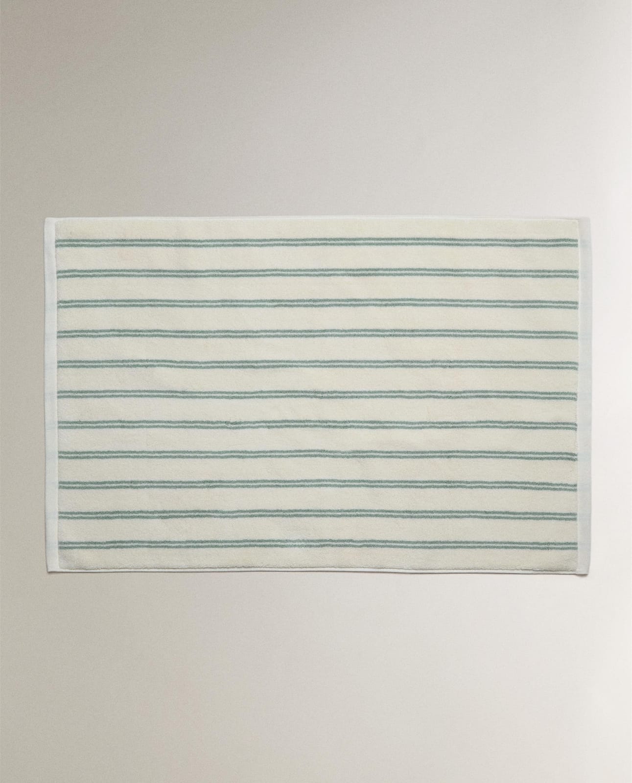 Коврик ZARA HOME Коврик для ванной в двойные полоски ECRU/ZIELONY 60 x 90 cm