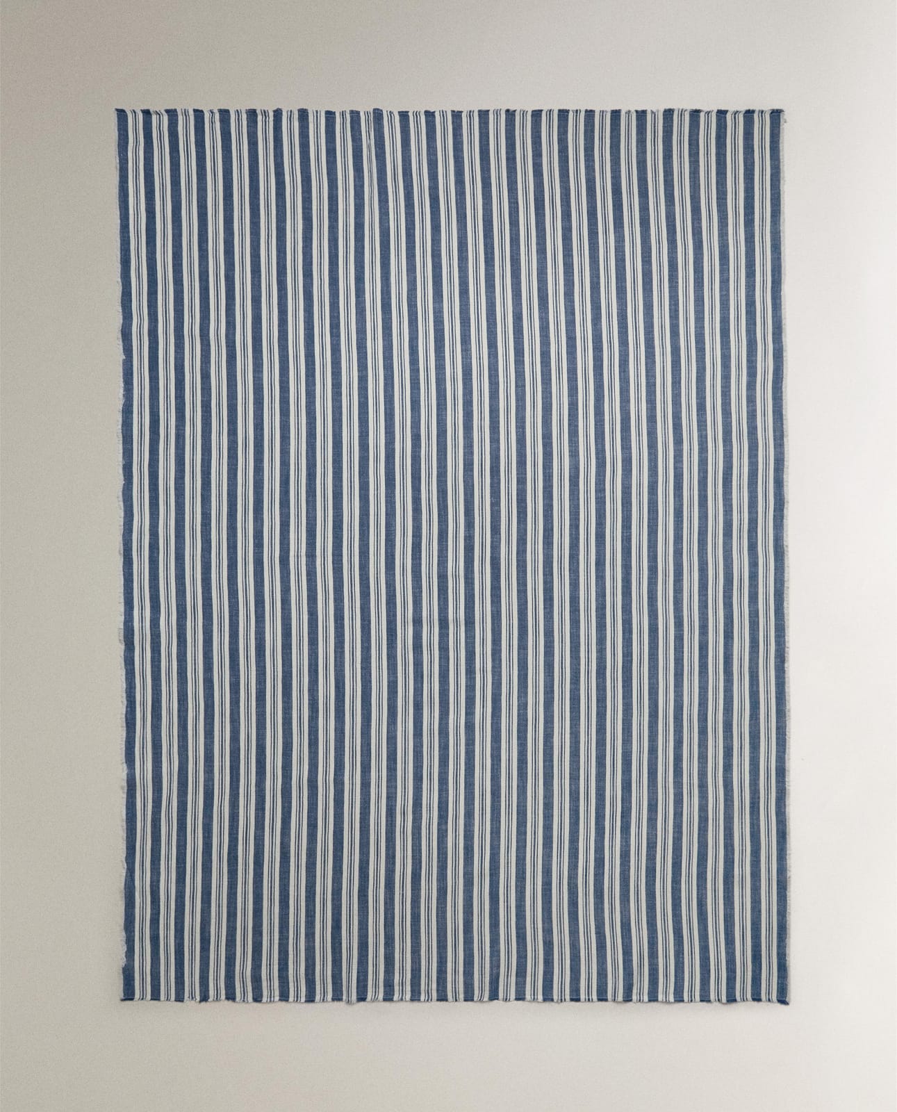 Плед ZARA HOME Хлопковый плед в полоску NIEBIESKI 140 x 190 cm