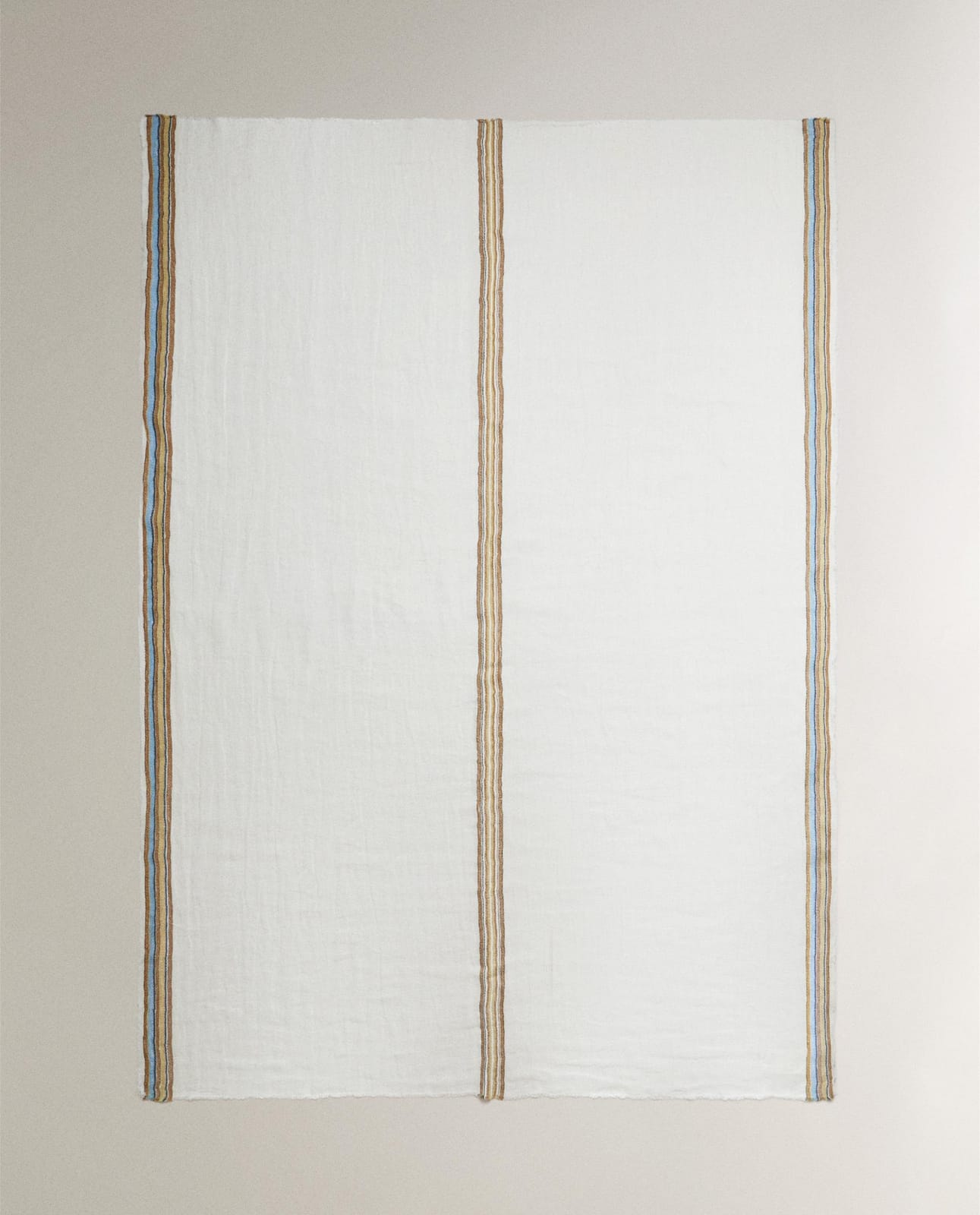 Плед ZARA HOME ЛЬНЯНОЙ ПЛЕД В ПОЛОСКУ ZŁAMANA BIEL 140 x 190 cm