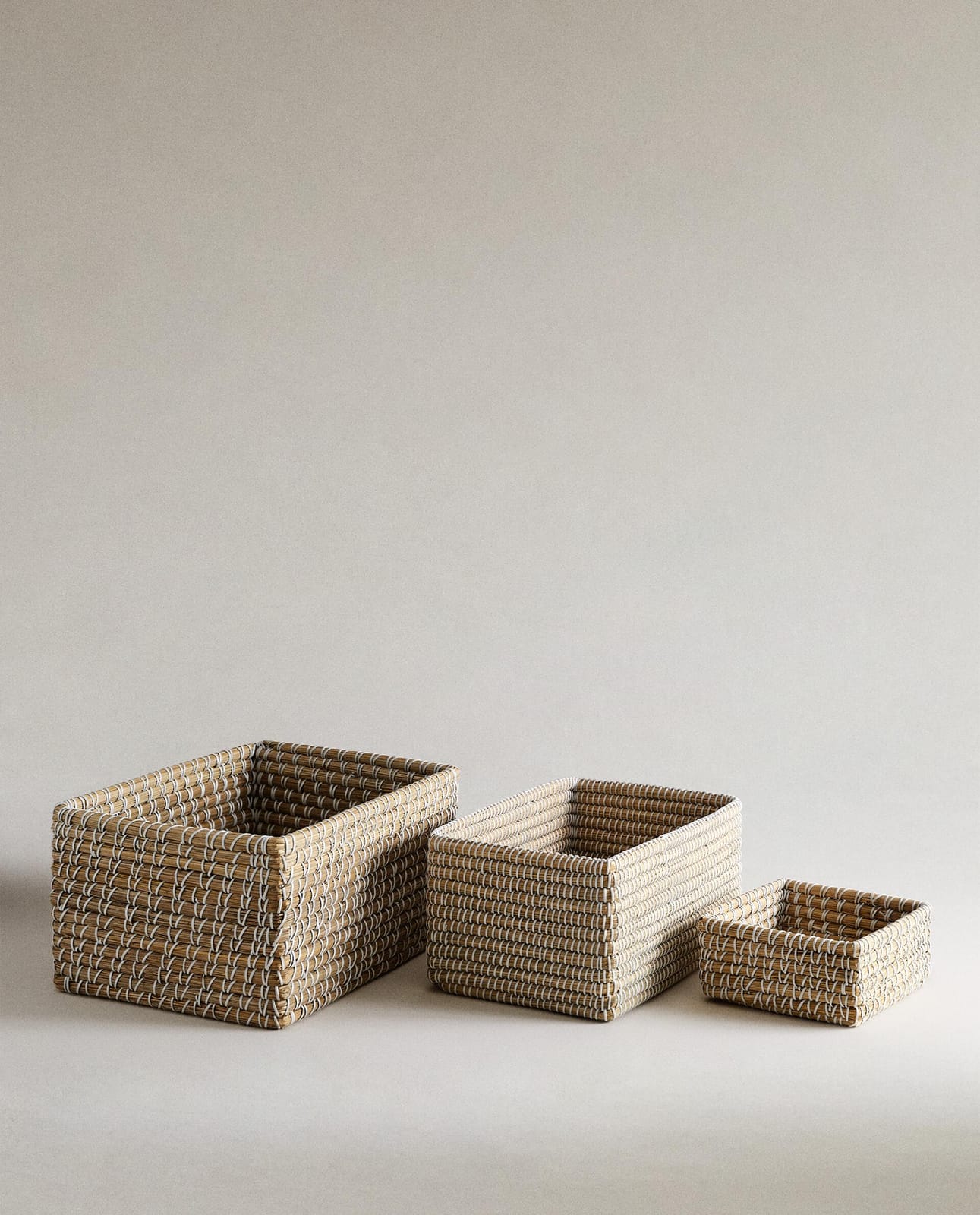 ZARA HOME ПРЯМОУГОЛЬНАЯ КОНТРАСТНАЯ КОРЗИНА ракурс 8