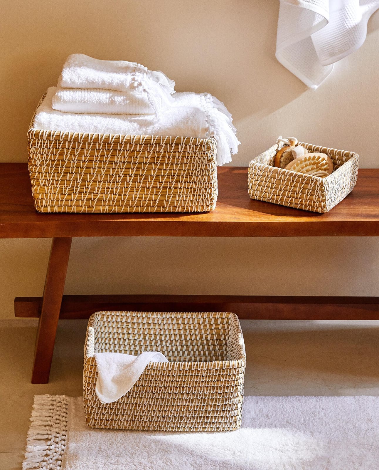 ZARA HOME ПРЯМОУГОЛЬНАЯ КОНТРАСТНАЯ КОРЗИНА ракурс 12