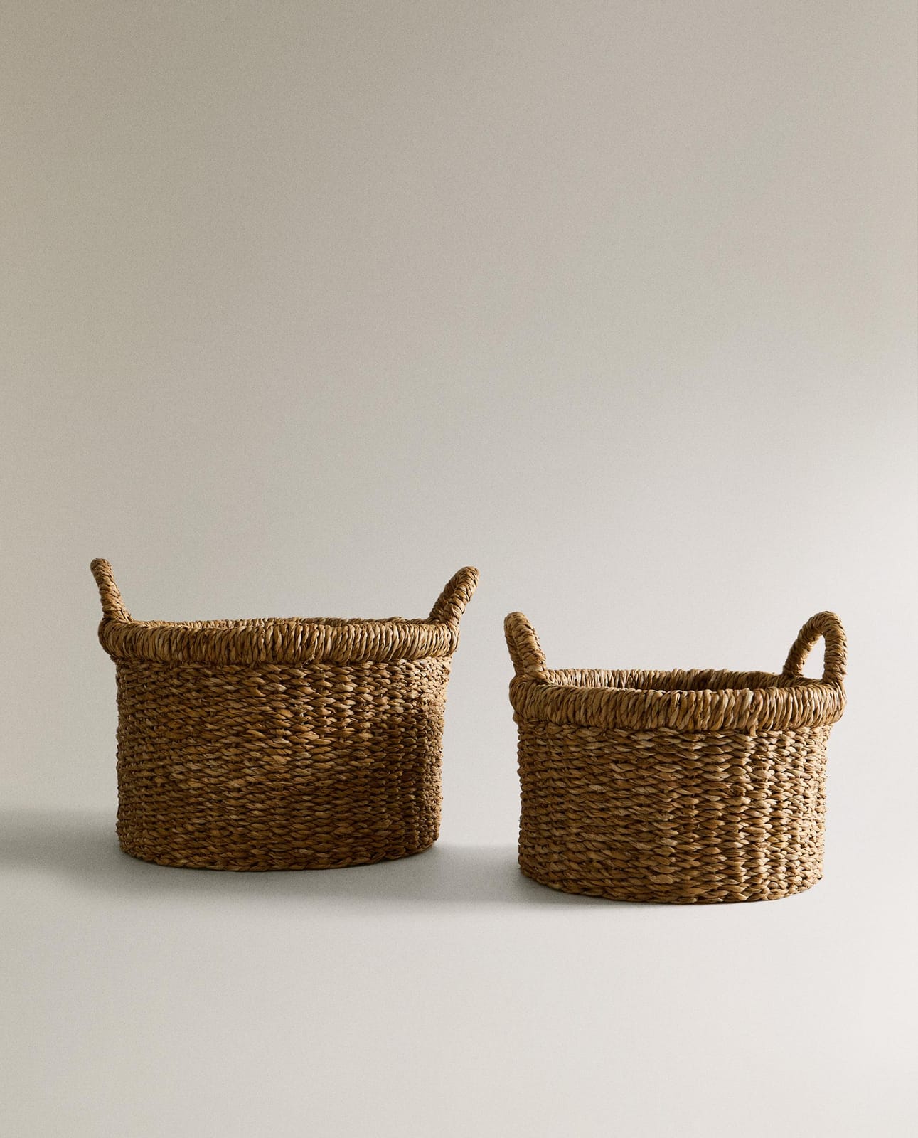 Storage basket ZARA HOME CYLINDRICAL BASKET OF SEA GRASS BROWN 20 x 30 x 30 cm