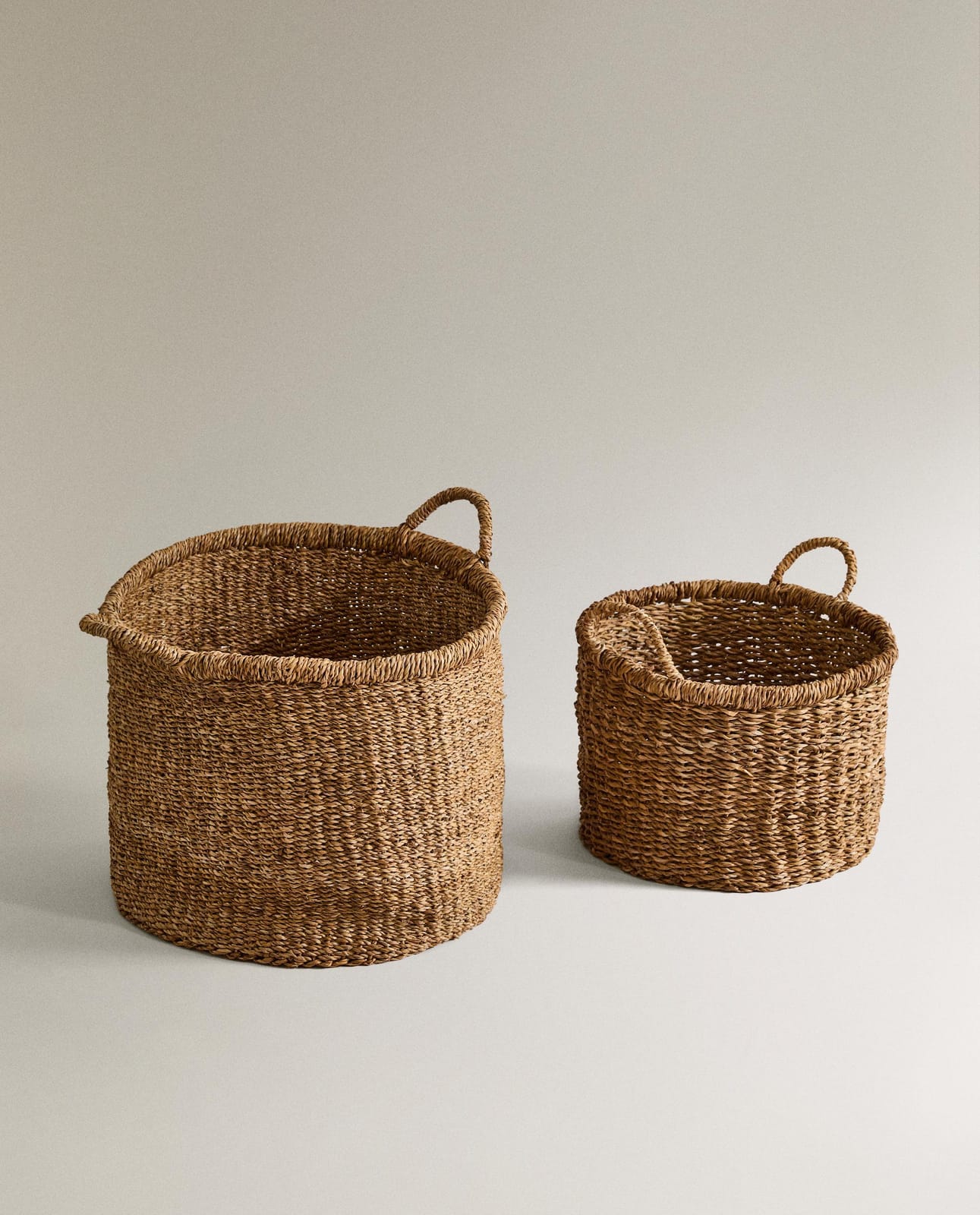 Корзина для хранения ZARA HOME Корзина из морской травы с ручками BRĄZOWY 30 x 40 x 40 cm