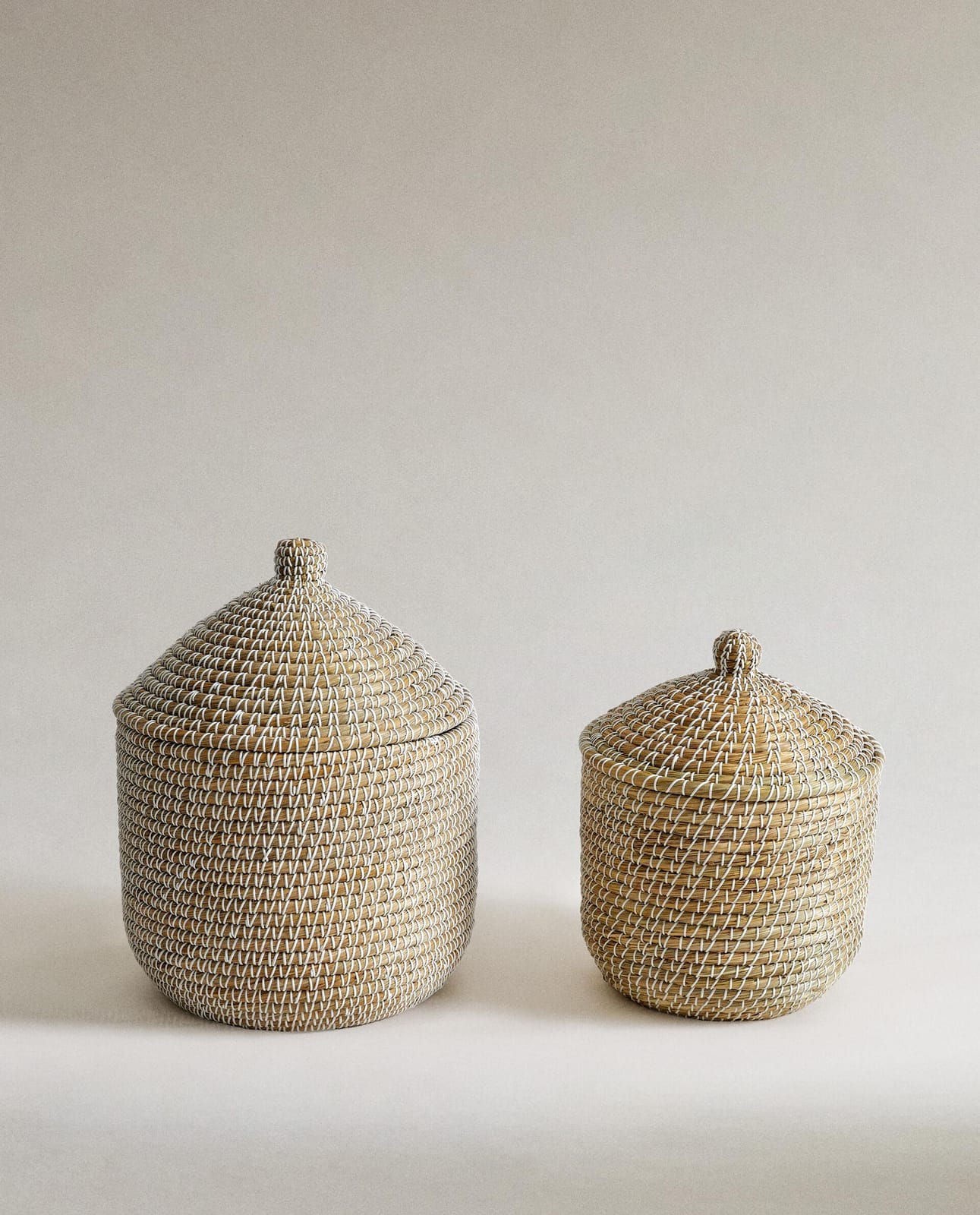 ZARA HOME КРУГЛАЯ КОРЗИНА С КРЫШКОЙ ракурс 7