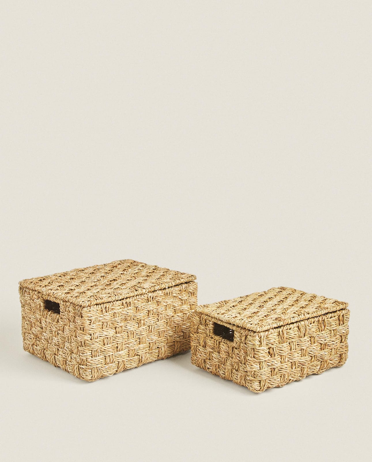 ZARA HOME ПРЯМОУГОЛЬНАЯ КОРЗИНА С КРЫШКОЙ ИЗ МОРСКОЙ ТРАВЫ ракурс 6