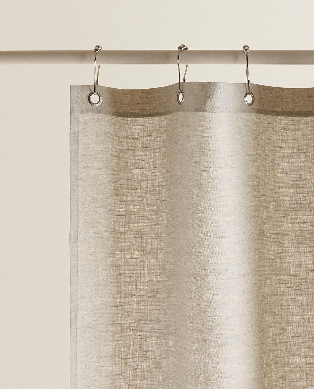 ZARA HOME ПРОЗРАЧНАЯ ВАННАЯ ЗАНАВЕСКА ИЗ ЛЬНА ракурс 2