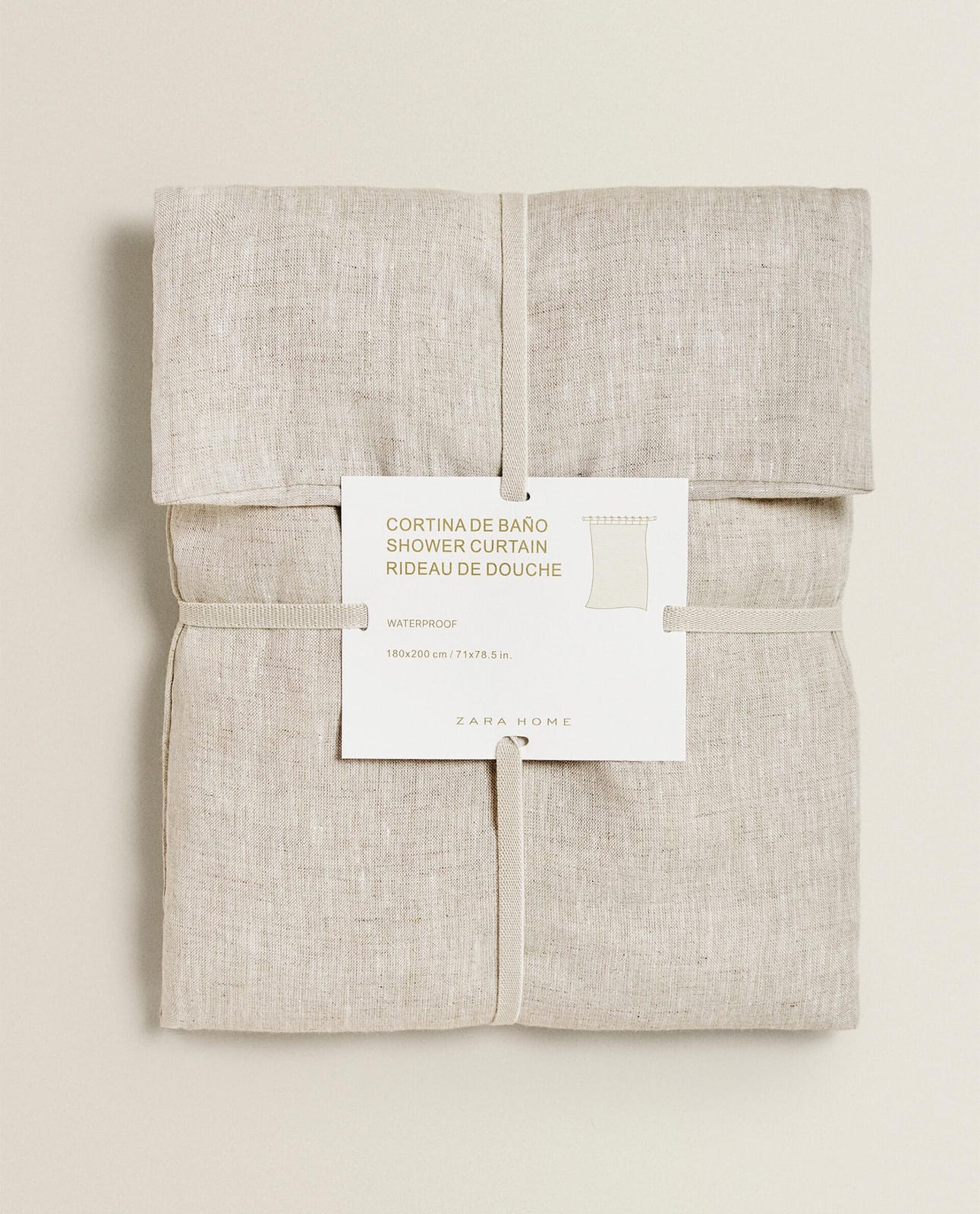 ZARA HOME ПРОЗРАЧНАЯ ВАННАЯ ЗАНАВЕСКА ИЗ ЛЬНА ракурс 3