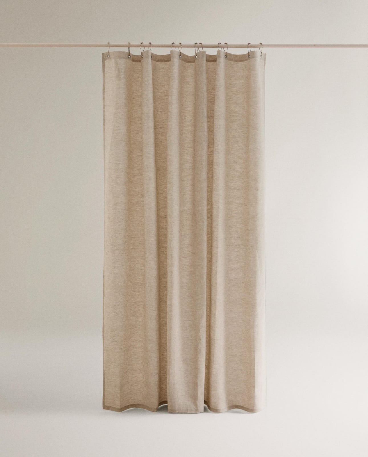 Штора для ванной ZARA HOME ПРОЗРАЧНАЯ ВАННАЯ ШТОРА ИЗ ЛЬНА JASNOBEŻOWY 180 x 200 cm