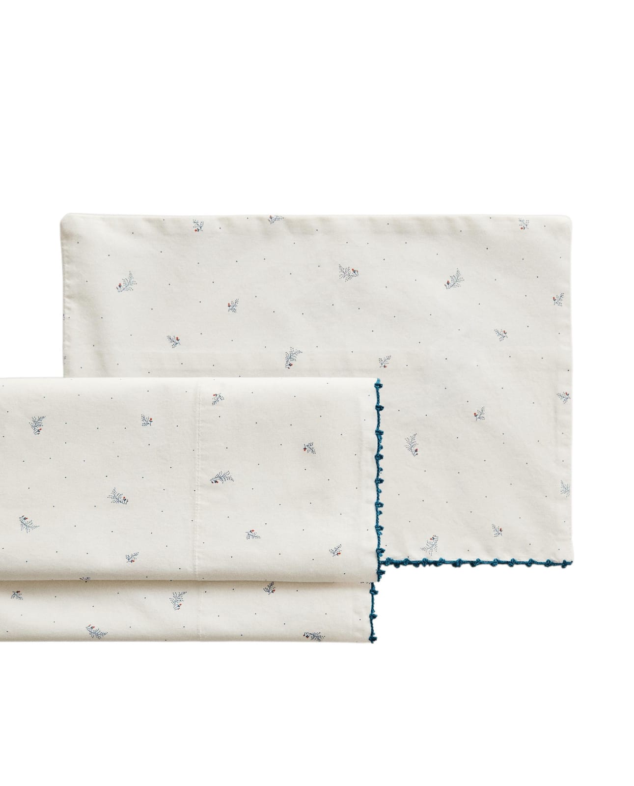ZARA HOME КОМПЛЕКТ ПОСТЕЛЬНОГО БЕЛЬЯ ДЛЯ МИНИ-ЛЮЛЬКИ С ЛИСТЬЯМИ И ГОРОШКОМ ракурс 6