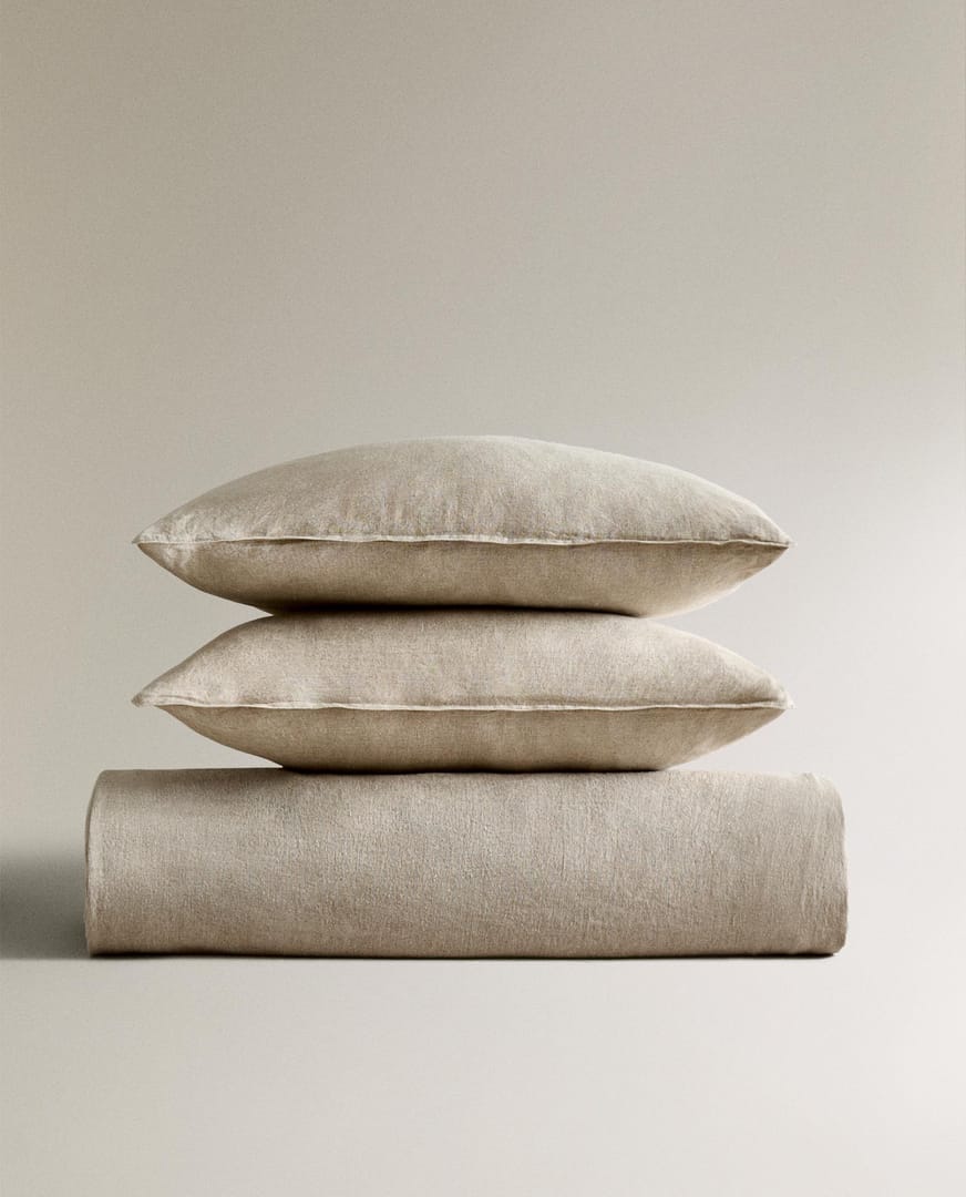 ZARA HOME Льняная наволочка на одеяло ракурс 9