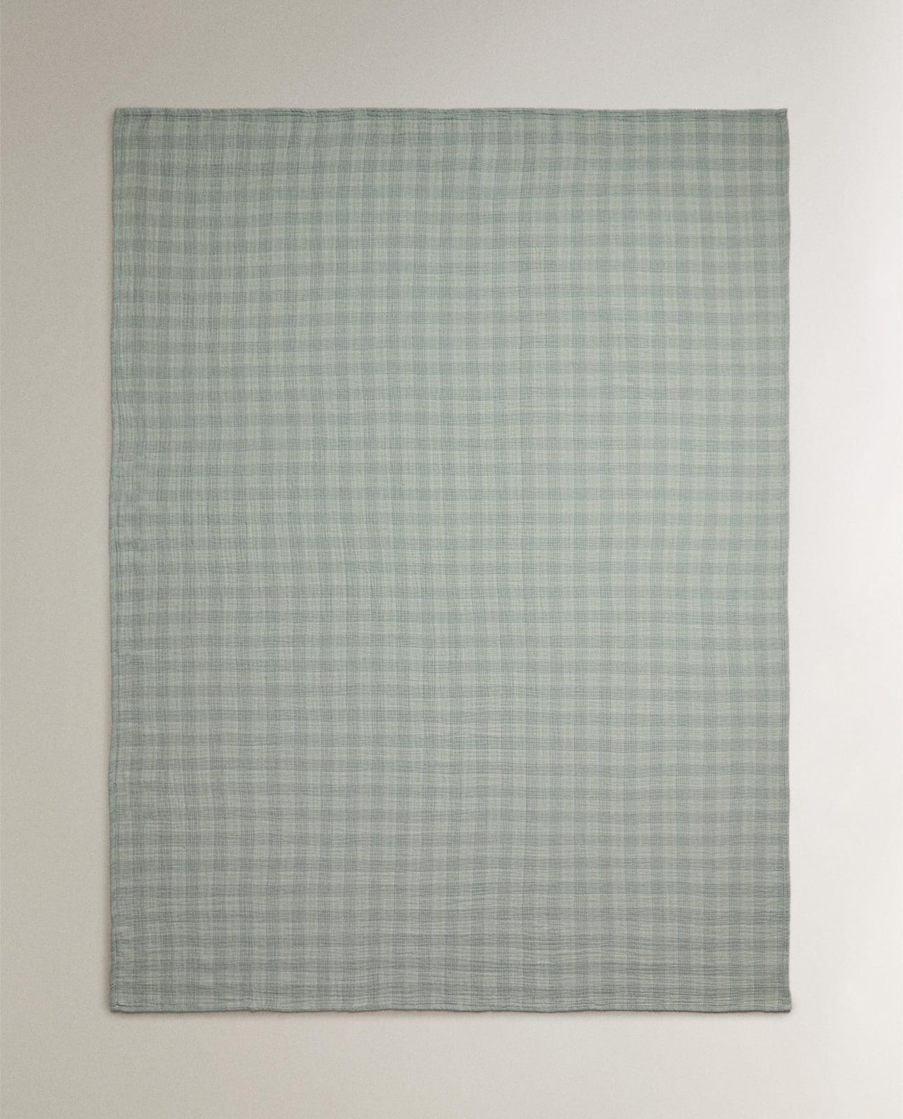Плед ZARA HOME шифоновый плед в клетку зеленый 220 x 240 см