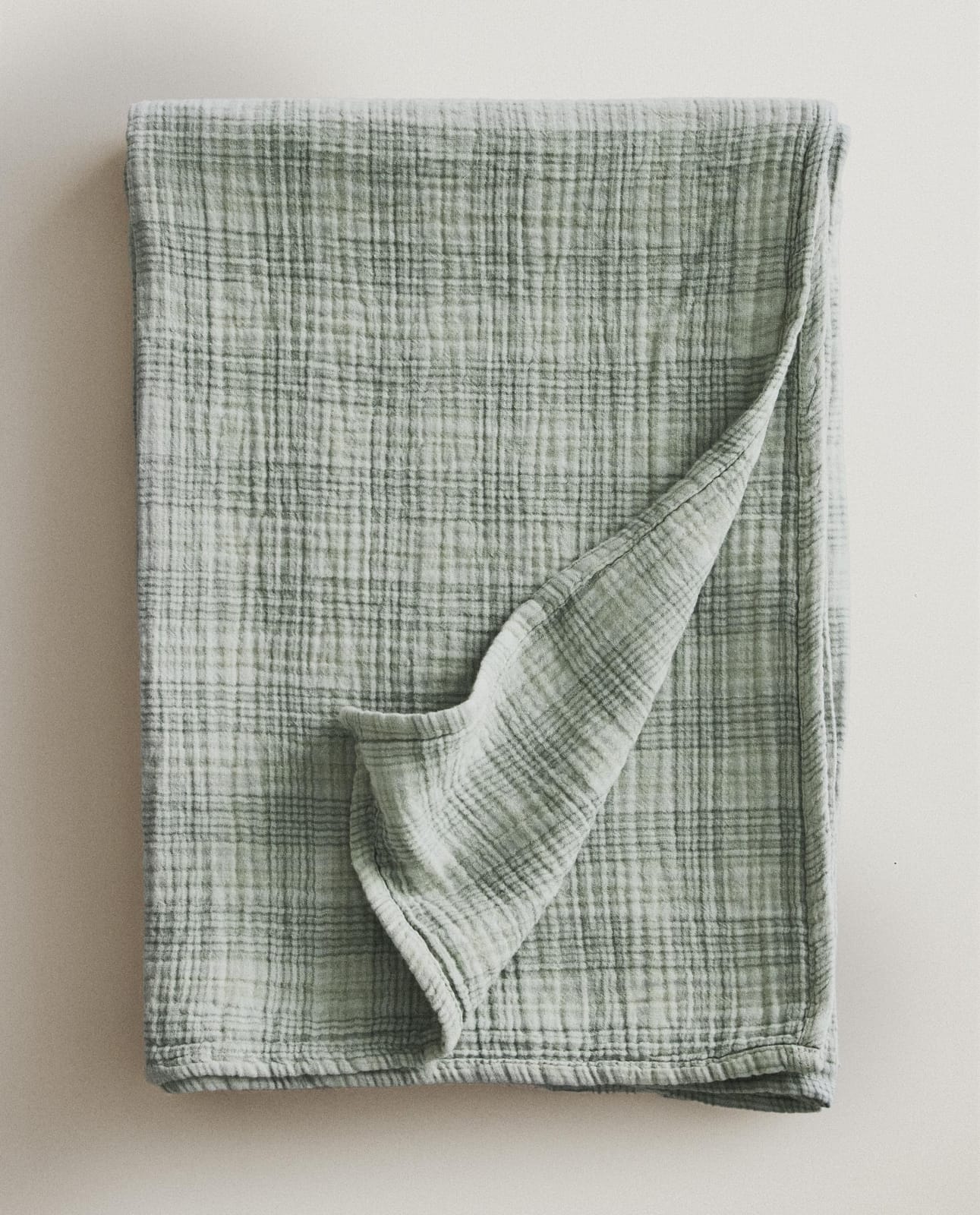 ZARA HOME ШИФОНОВЫЙ ПЛЕД В КЛЕТКУ ракурс 6