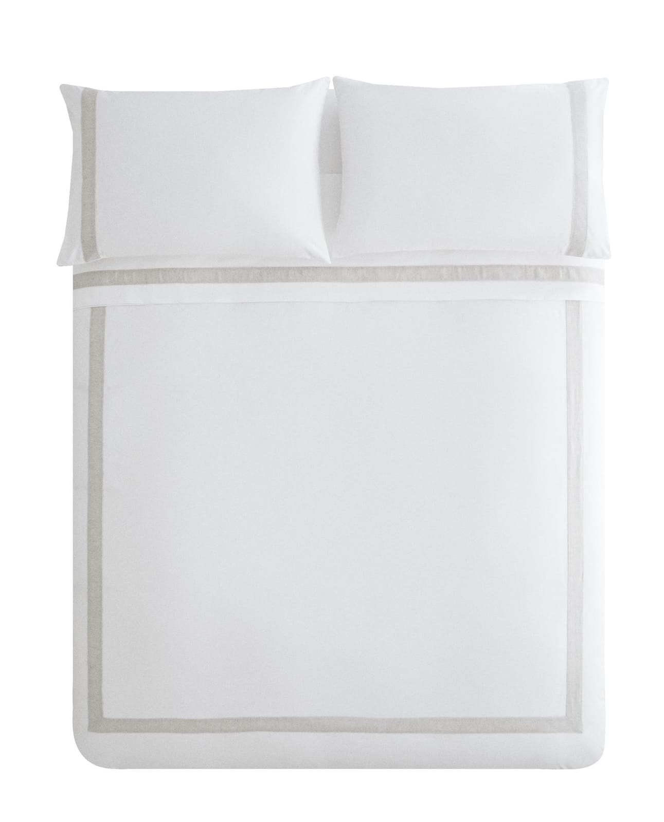 ZARA HOME Пододеяльник из хлопка с льняной каймой ракурс 7