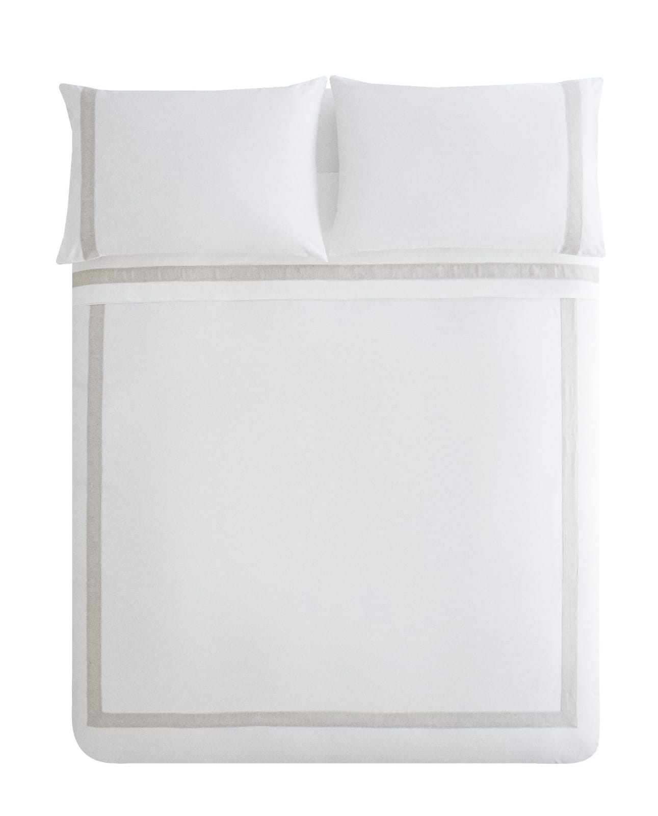 ZARA HOME Пододеяльник из хлопка с льняной каймой ракурс 5