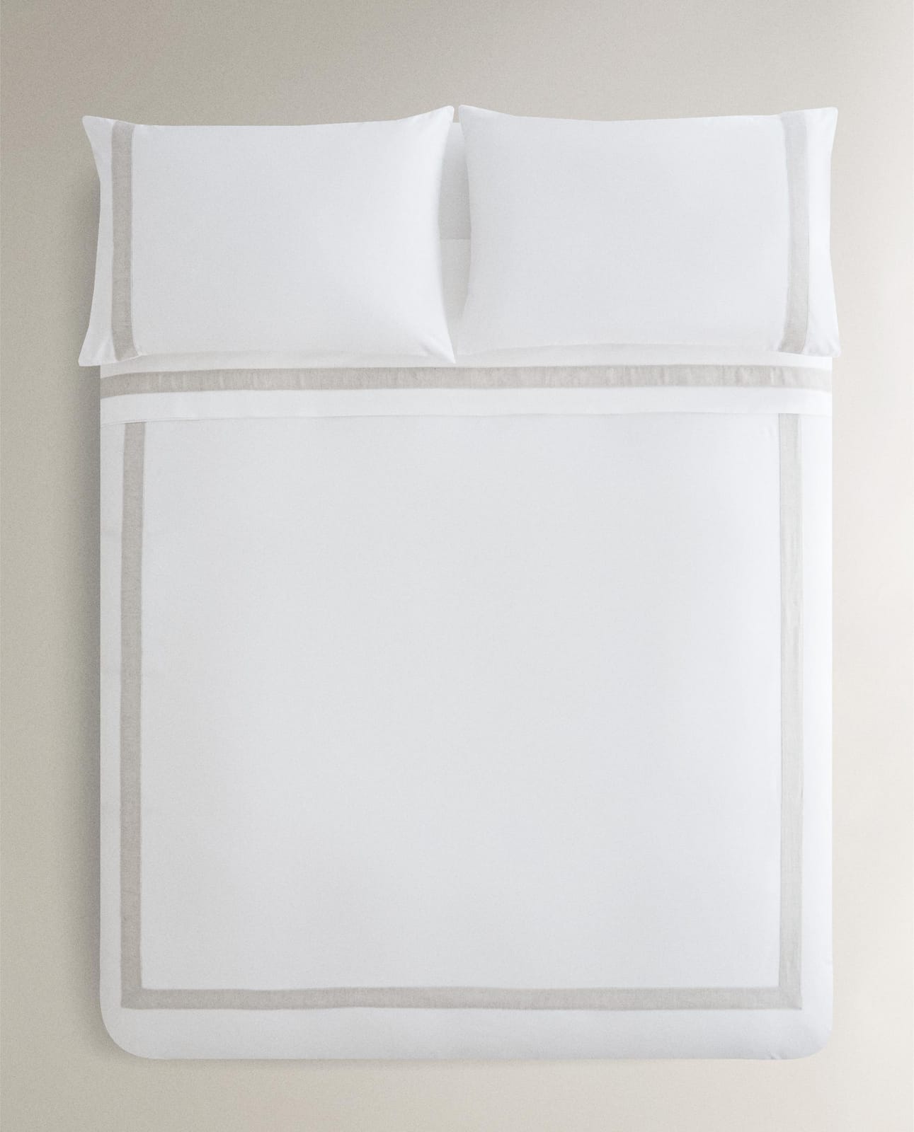Пододеяльник ZARA HOME пододеяльник из хлопка с льняной каймой белый 240 x 220 cm