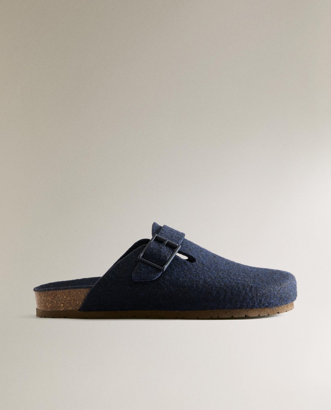 ZARA HOME Felt Slippers with Buckle Navy 45
