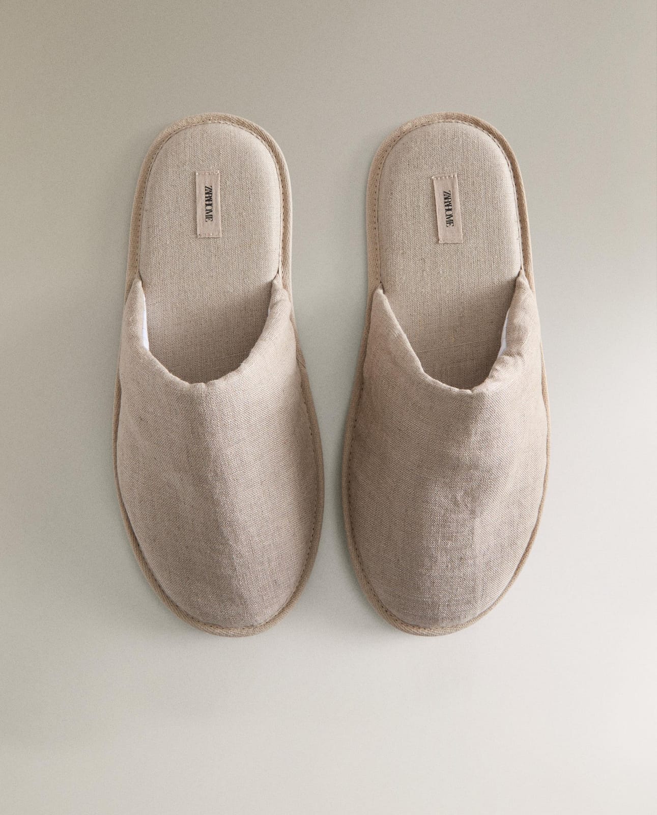 ZARA HOME ДОМАШНИЕ ТАПОЧКИ ИЗ ЛЬНА ракурс 4