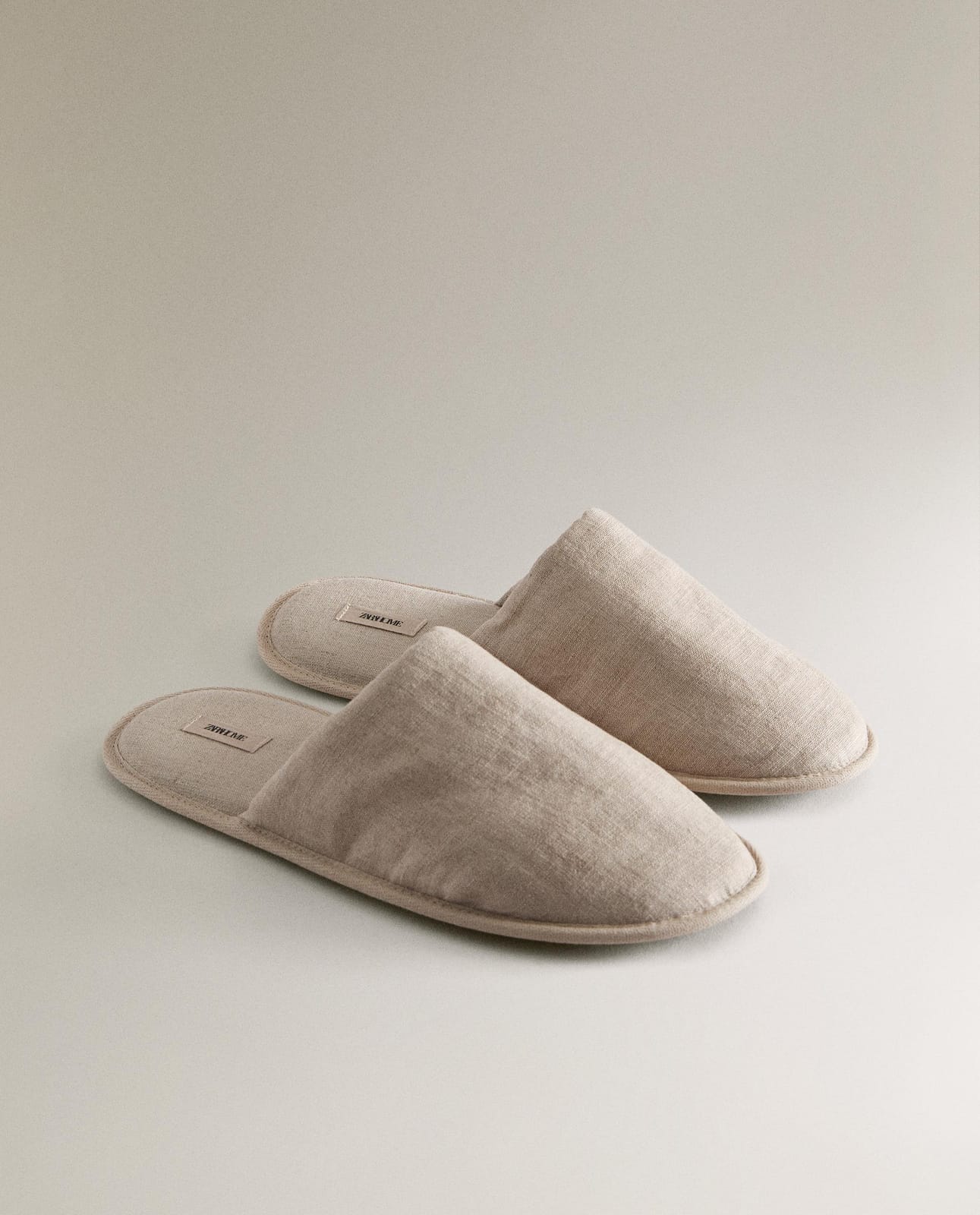 ZARA HOME ДОМАШНИЕ ТАПОЧКИ ИЗ ЛЬНА ракурс 3