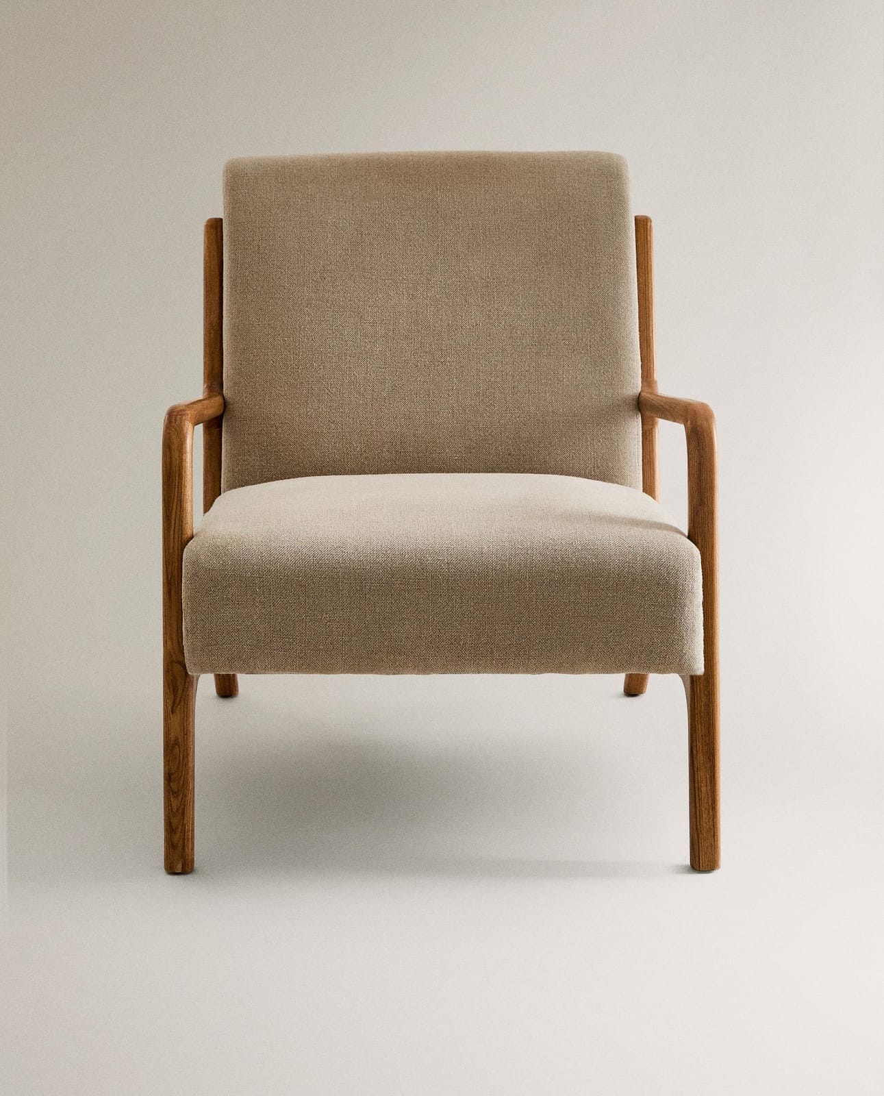 Стул ZARA HOME кресло из ясеня и льна JASNOBEŻOWY 80.4 x 64 x 77 cm
