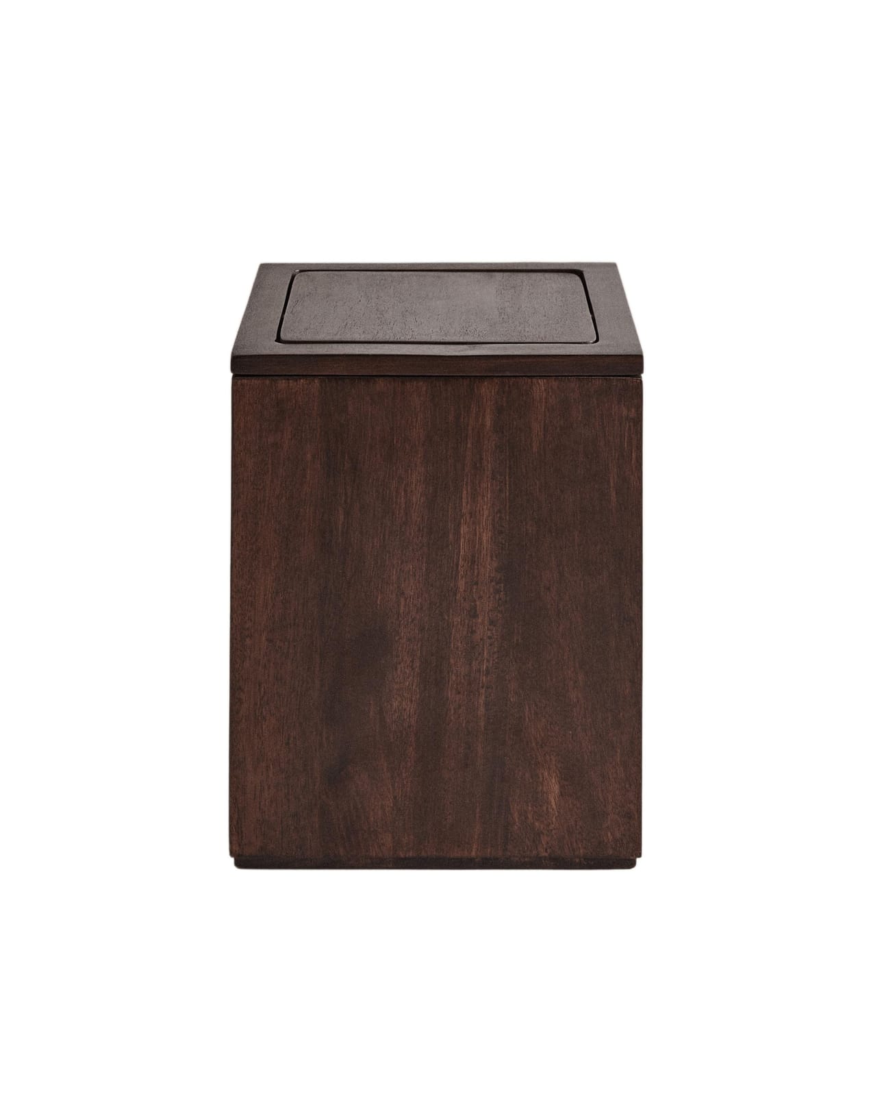 ZARA HOME КВАДРАТНАЯ КОРЗИНА ДЛЯ МУСОРА ИЗ ТЕМНОГО ДЕРЕВА ракурс 4