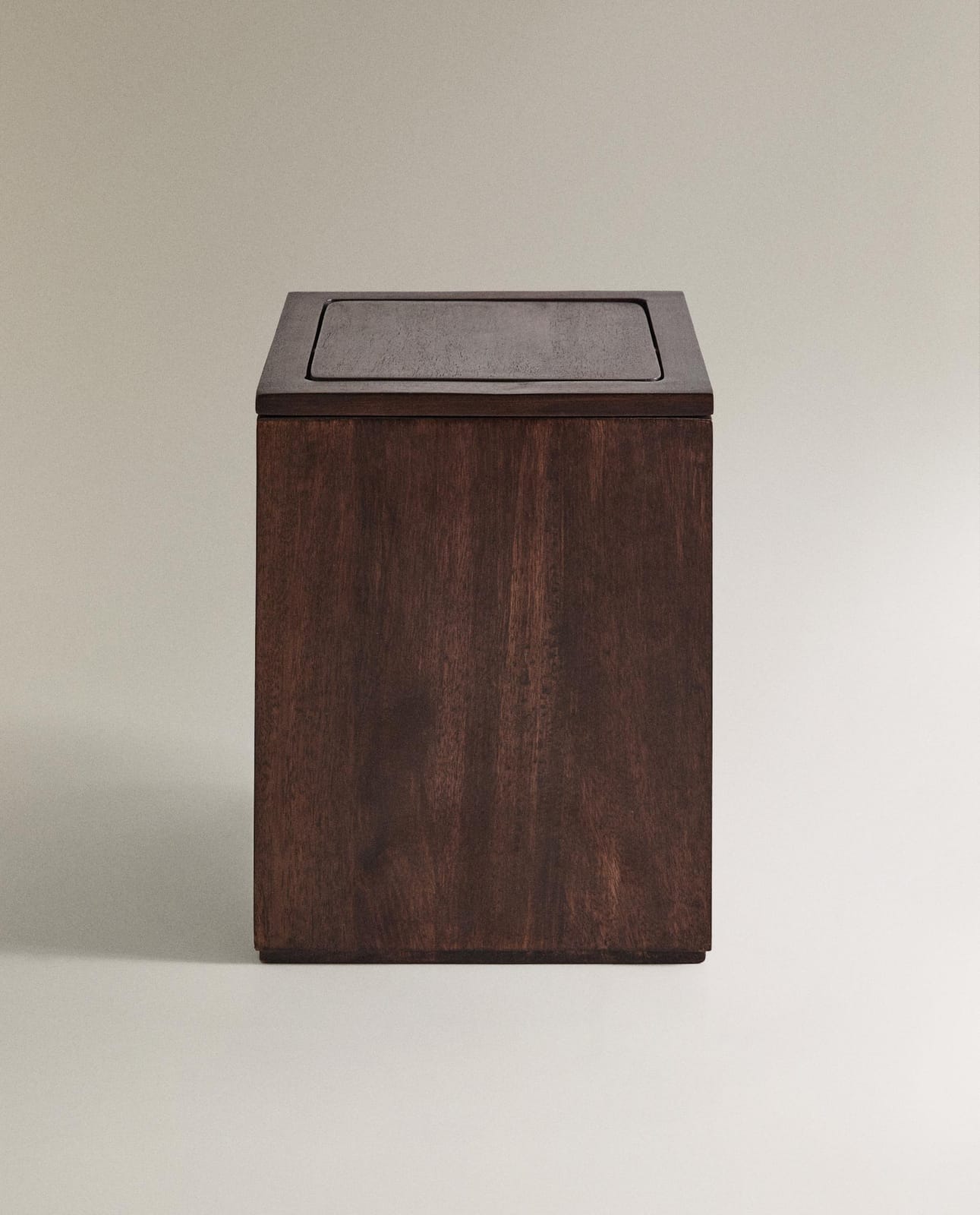 Мусорное ведро ZARA HOME квадратная корзина для мусора из темного дерева JASNOBEŻOWY 25 x 20 x 20 cm