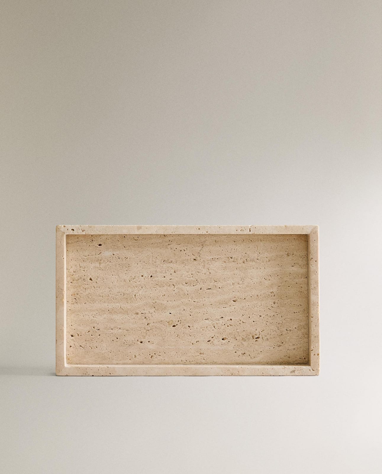 Подставка декоративная ZARA HOME лоток для ванной из бежевого мрамора BEŻOWY 2.2 x 16 x 28 cm