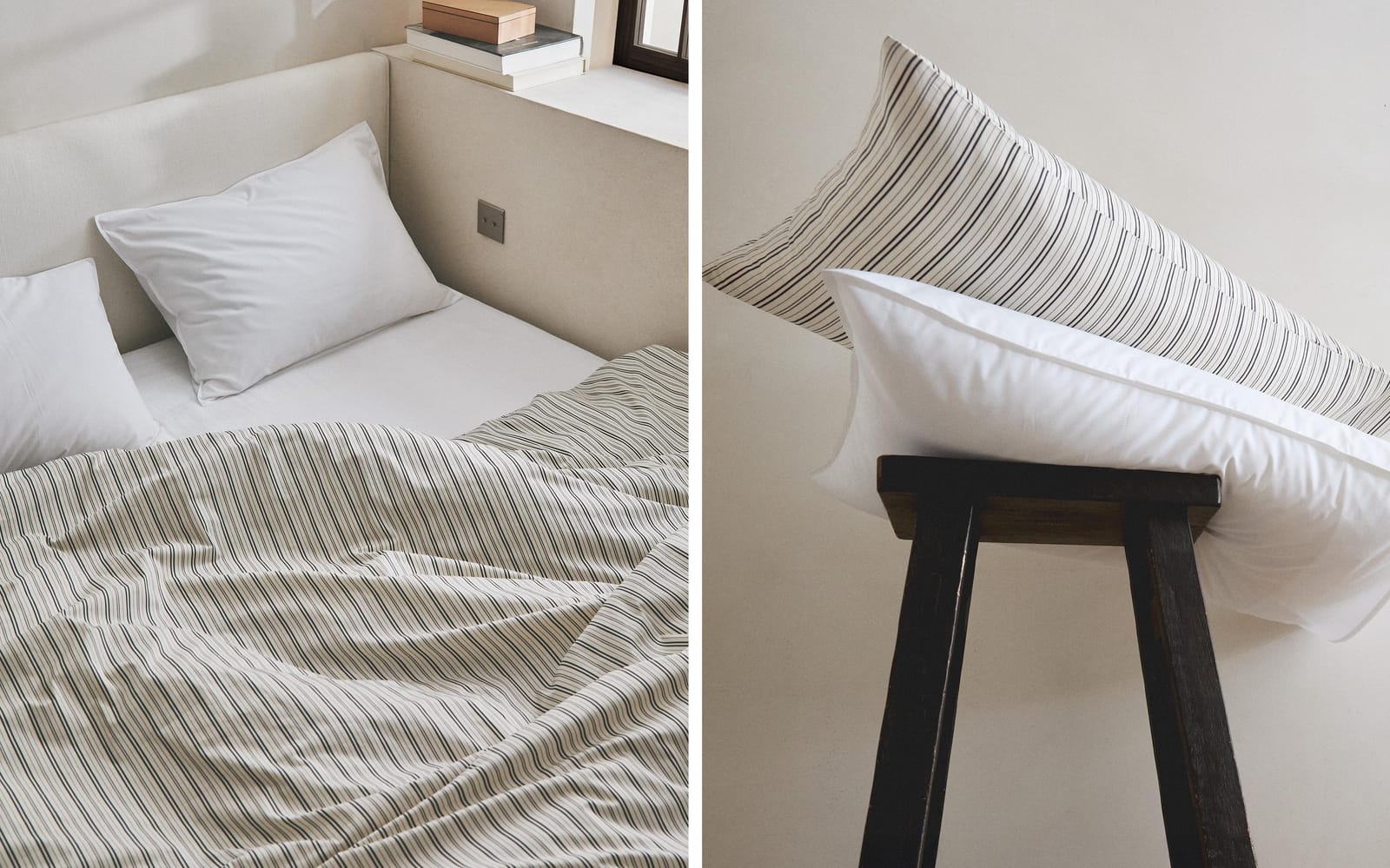 ZARA HOME Перкалевый пододеяльник в полоску ракурс 7