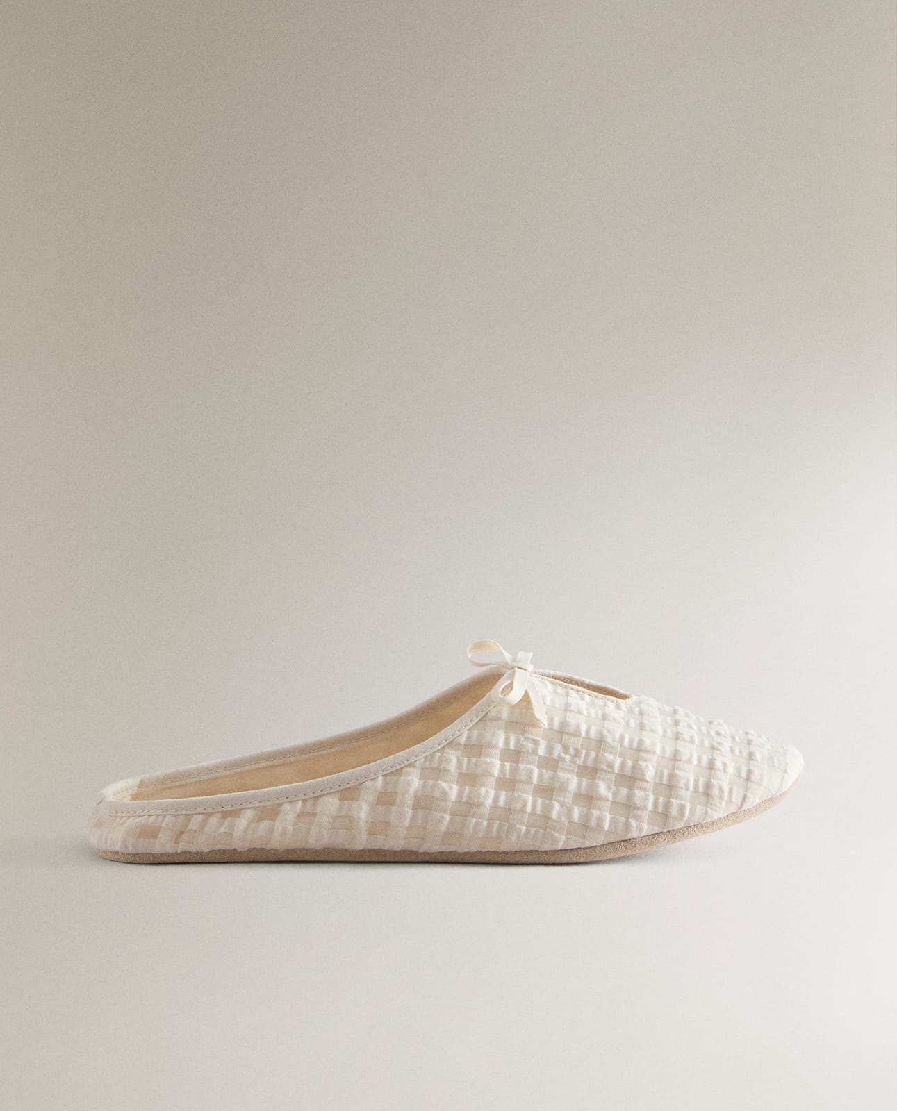 Slippers ZARA HOME KAPCIE VICHY BEŻOWY 35