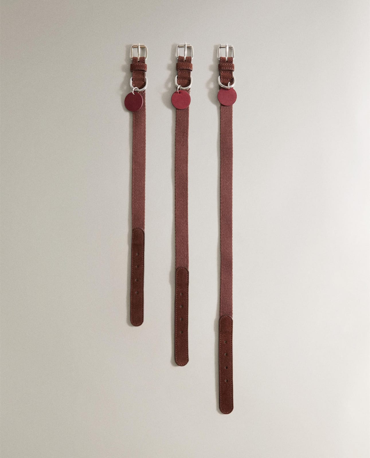 Ошейник ZARA HOME кожаный ошейник для животных BURGUND 46 cm