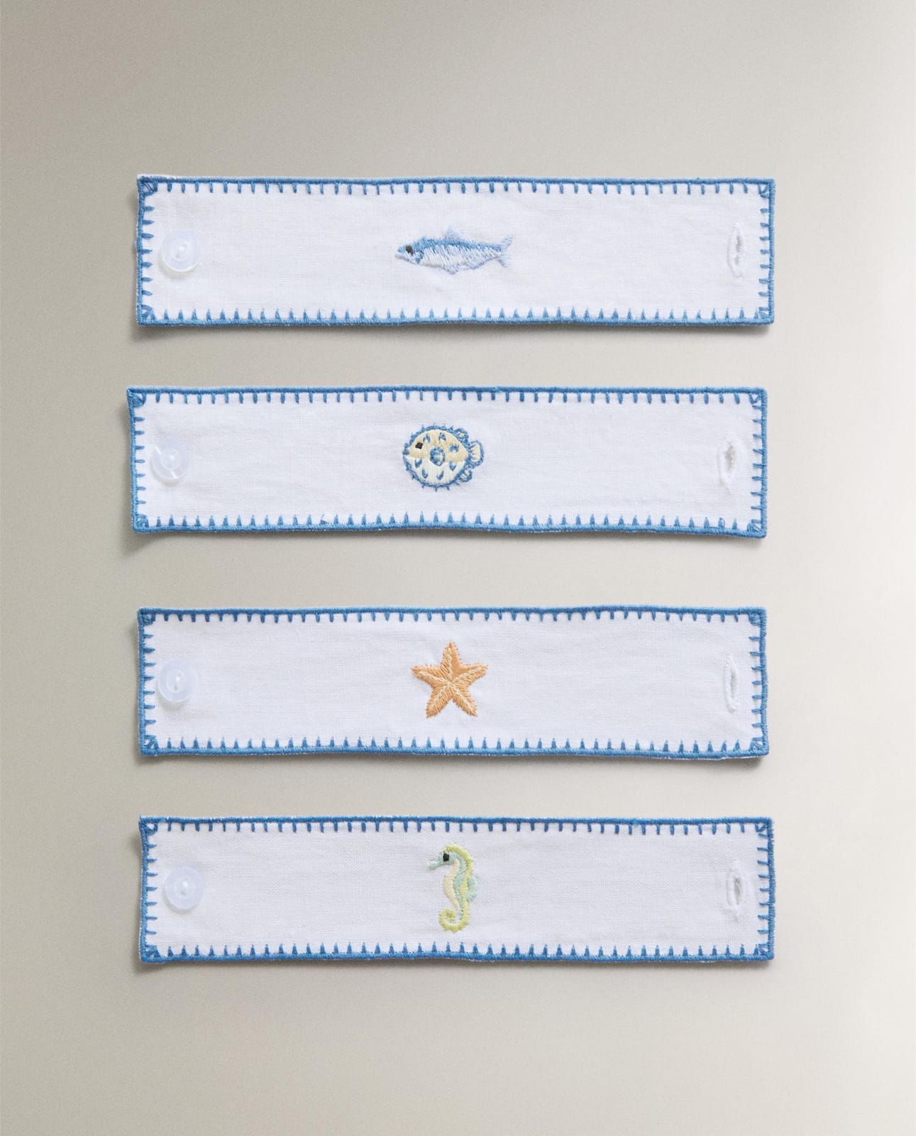 Кольцо для салфеток ZARA HOME набор колец для салфеток из рами (4 шт.) BIAŁY 1 x 4 x 18 cm
