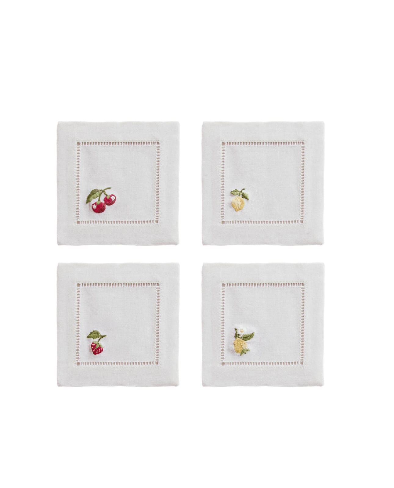 ZARA HOME ПОДСТАВКИ ПОД КРУЖКУ ИЗ РАМИИ С МОТИВОМ ФРУКТОВ (НАБОР 4 ШТ.) ракурс 5