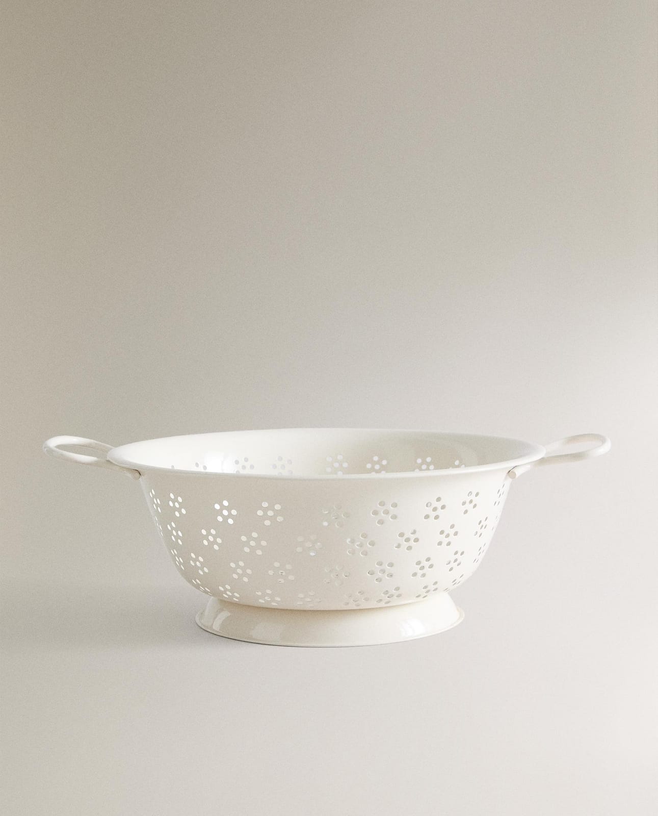 Сито ZARA HOME Кухонный дуршлаг с цветами KREMOWY 11.5 x 35 x 28 см